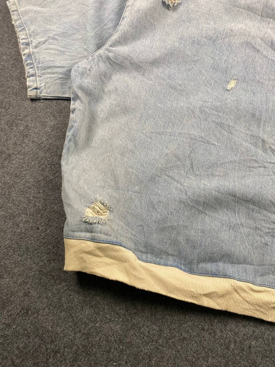 Zara zara denim sweatshirt distressed design Size US XL / EU 56 / 4 - 4 Thumbnail