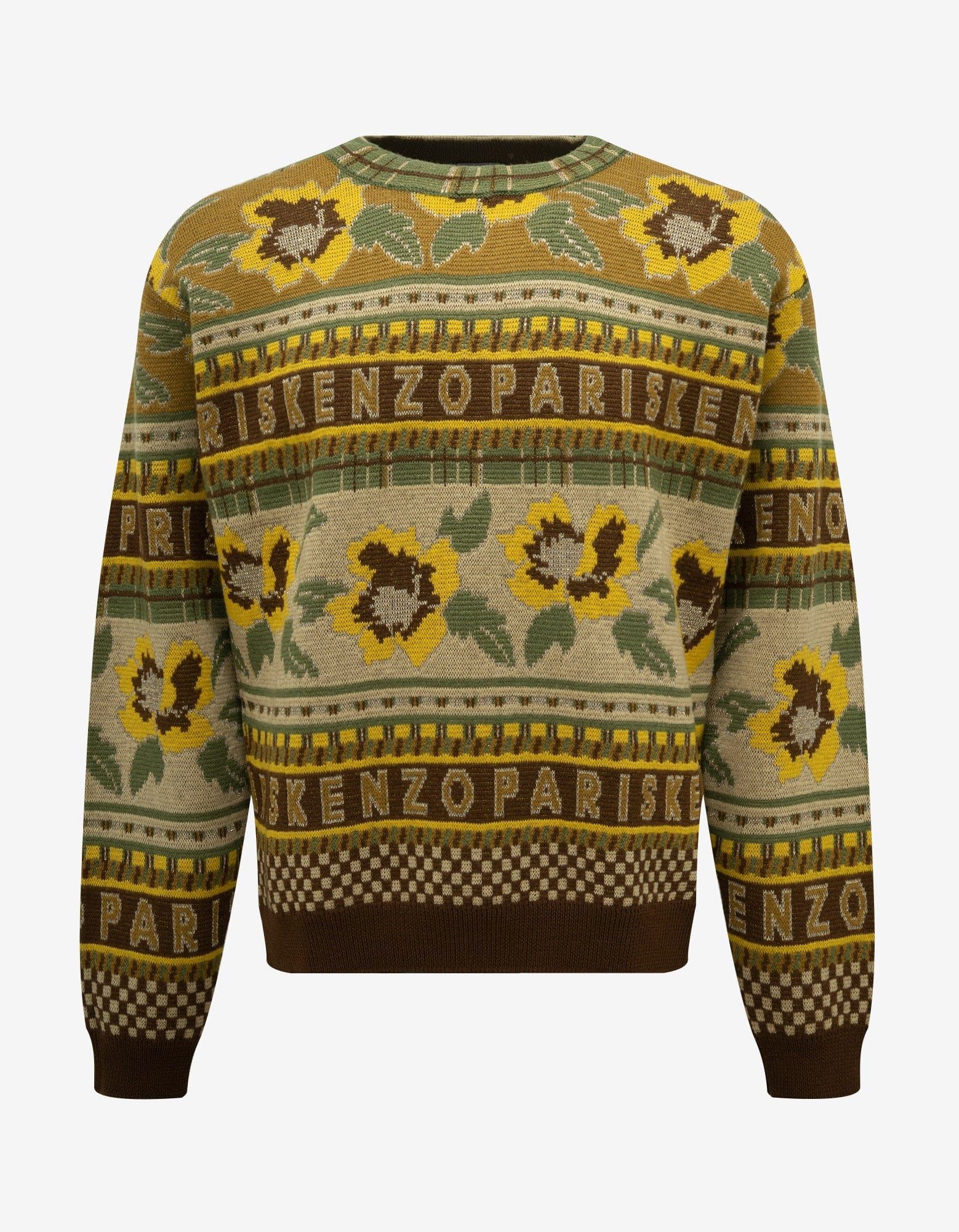 Image of Kenzo Yellow Fair Isle Sweater, Men's (Size XL)