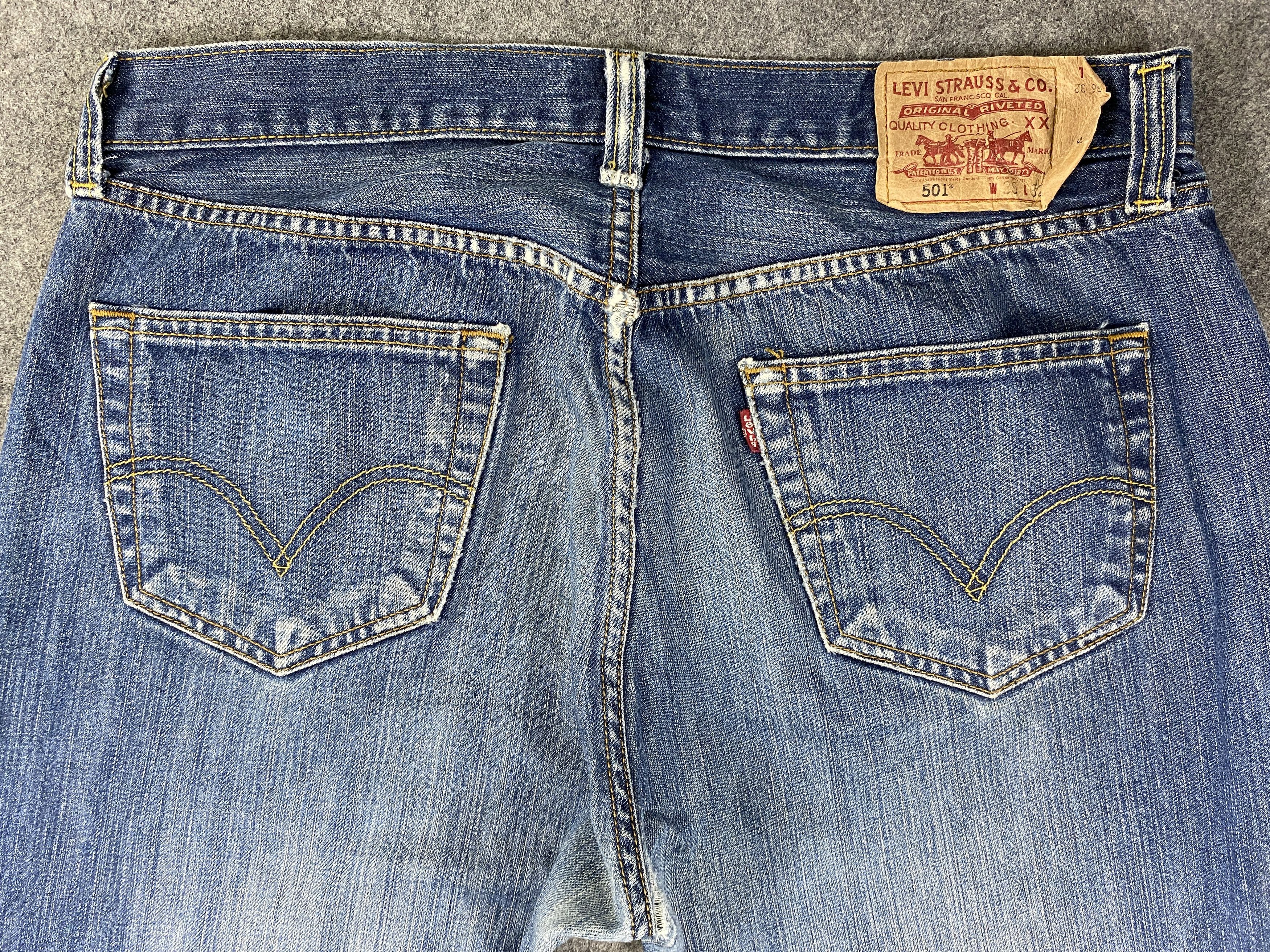 Levi's Distressed Blue Vintage Levi's 501 Jeans 36x31 Denim -JN2221 Size US 36 / EU 52 - 4 Thumbnail
