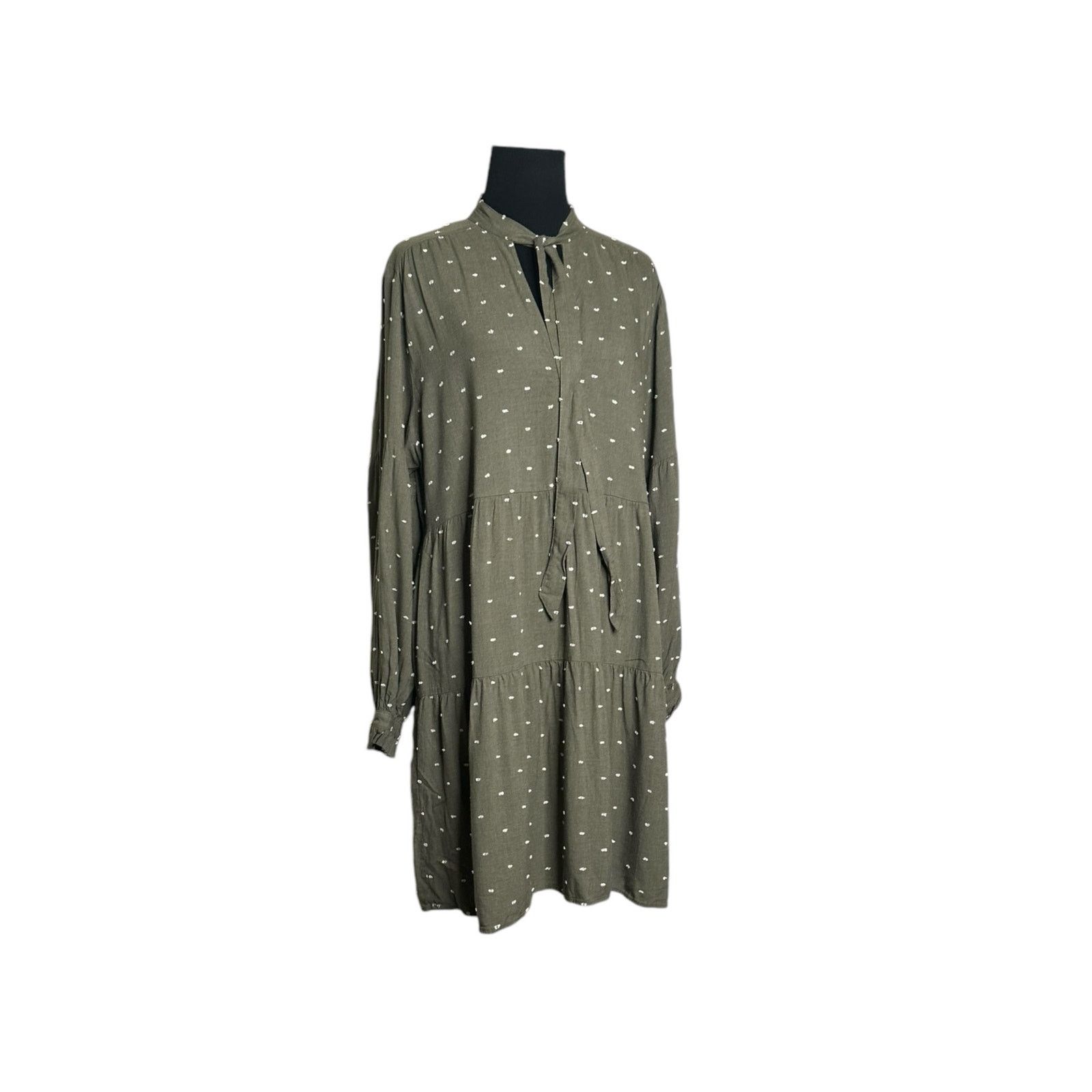 Zara Zara green white polka dots tiered dress size Large Size L / US 10 / IT 46 - 13 Thumbnail