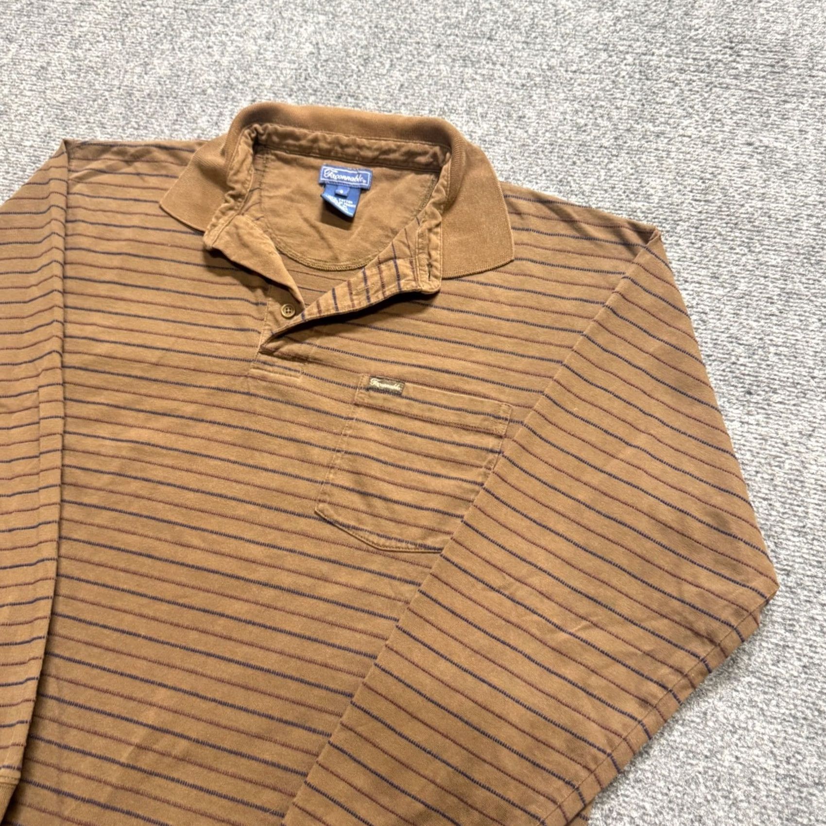 Faconnable VINTAGE Faconnable Collared Shirt Mens S Brown Striped 90s Y2K Mens S Brown Striped Shirt Size US S / EU 44-46 / 1 - 2 Thumbnail