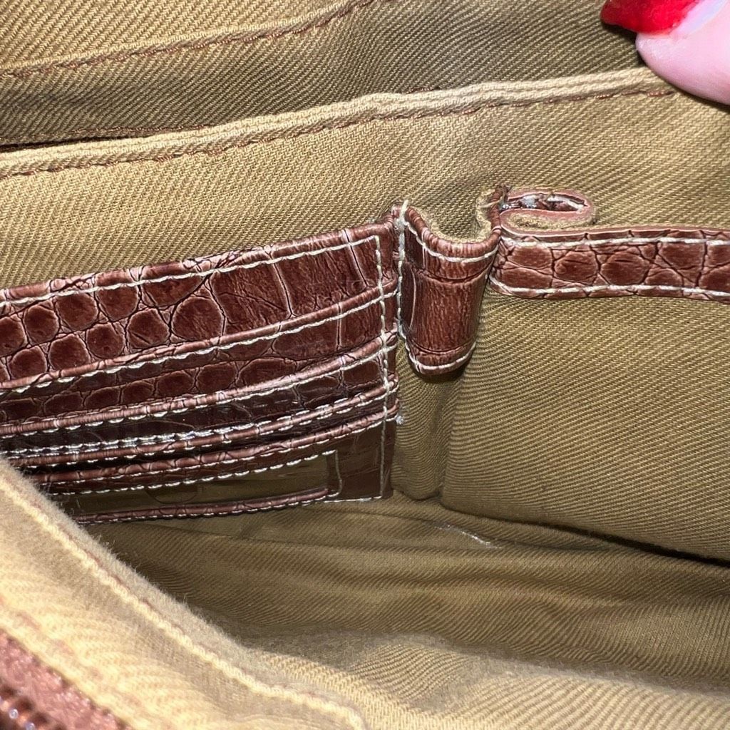 Liz Claiborne Liz Claiborne Croc Embossed Vintage Organizer Shoulder Bag Size ONE SIZE - 10 Thumbnail