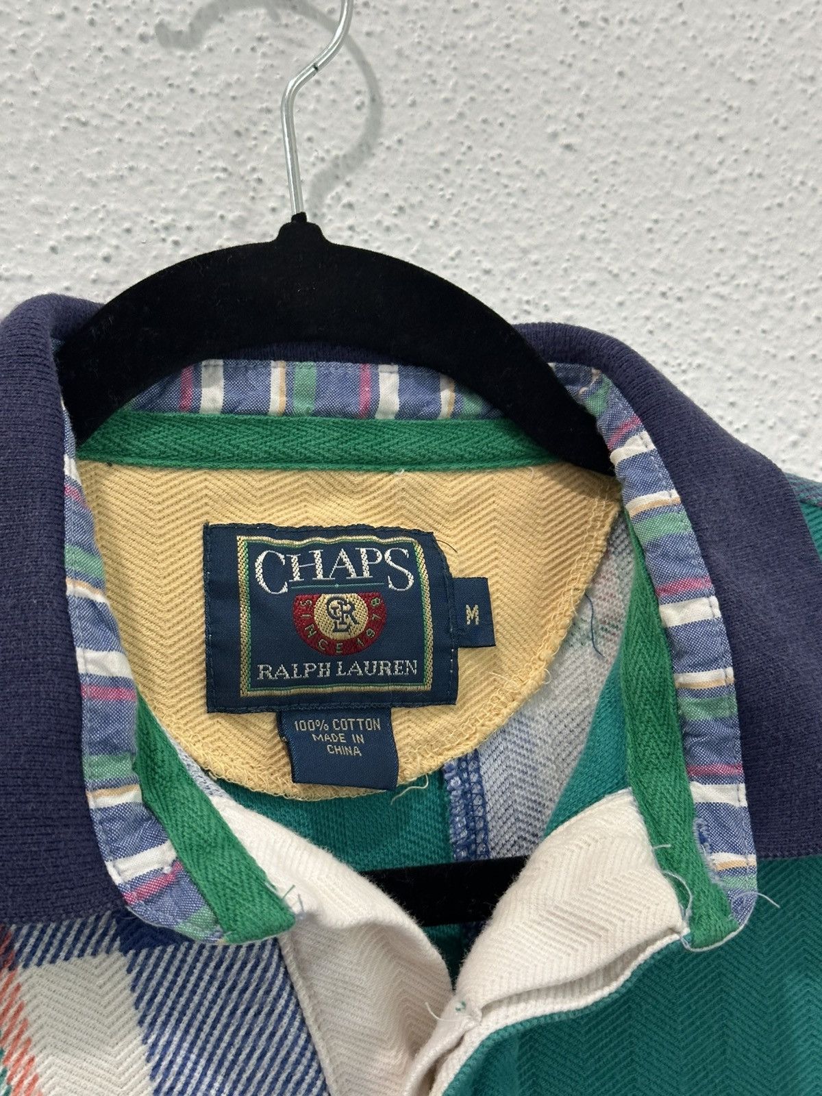 Chaps Ralph Lauren Vintage 90s Chaps Ralph Lauren Patch Work Polo Shirt Medium Size US M / EU 48-50 / 2 - 3 Thumbnail