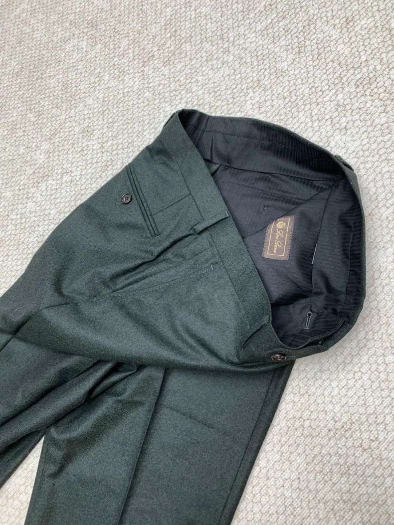 Loro Piana LORO PIANA Dark green wool cashmere thick trousers Size 52L - 4 Thumbnail
