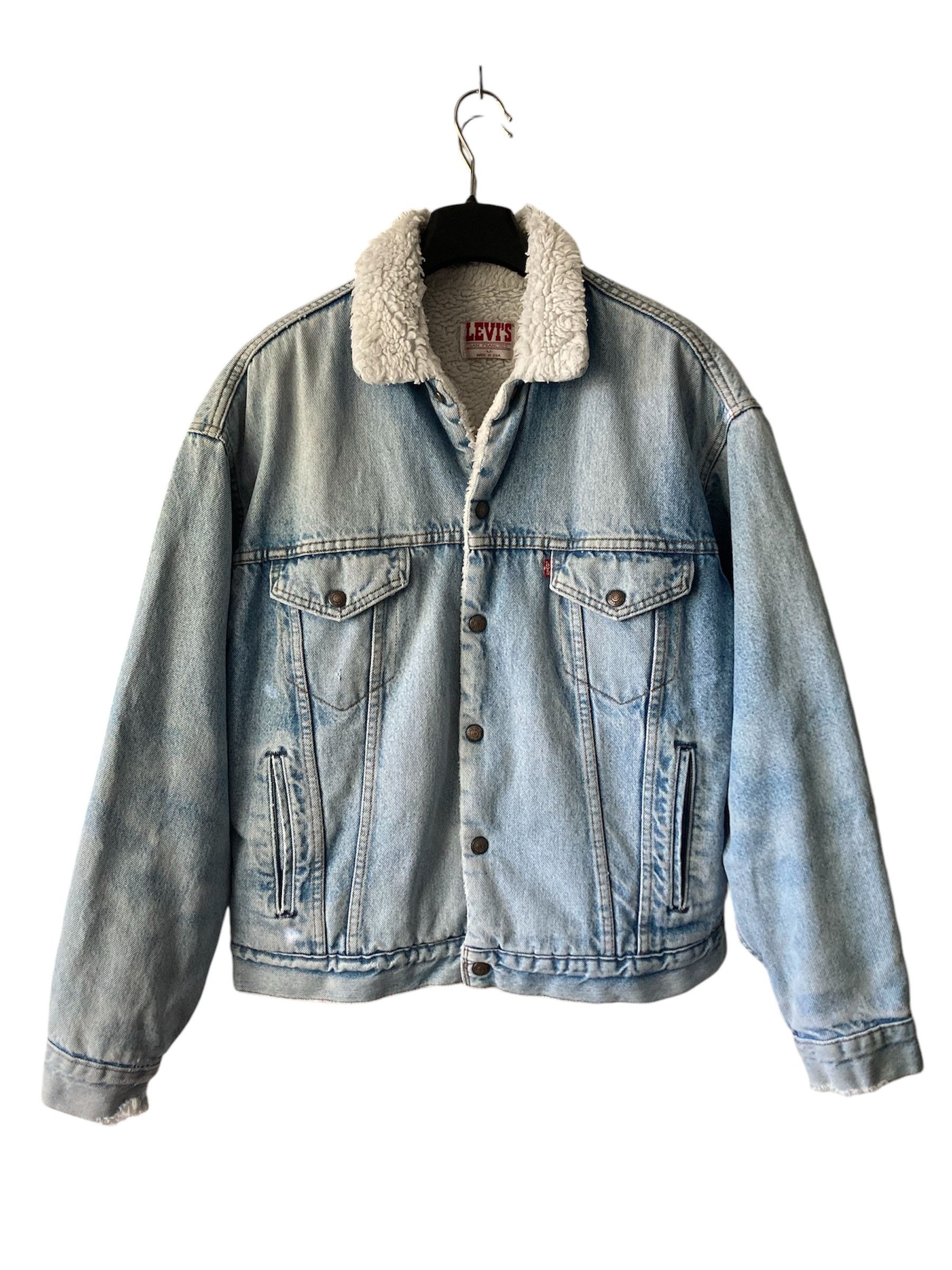 Levi's Vintage Sherpa Denim Jacket Authentic Faded 1980’s Workwear Size US M / EU 48-50 / 2 - 1 Thumbnail