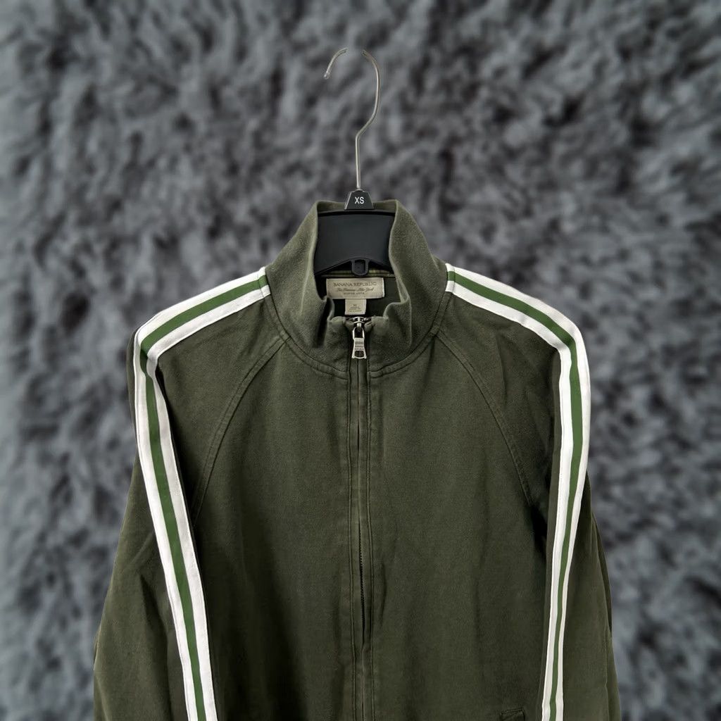 Banana Republic Banana Republic Track Jacket Mens M Army Green Full Zip Racing Stripes Shirt? Size US M / EU 48-50 / 2 - 1 Thumbnail