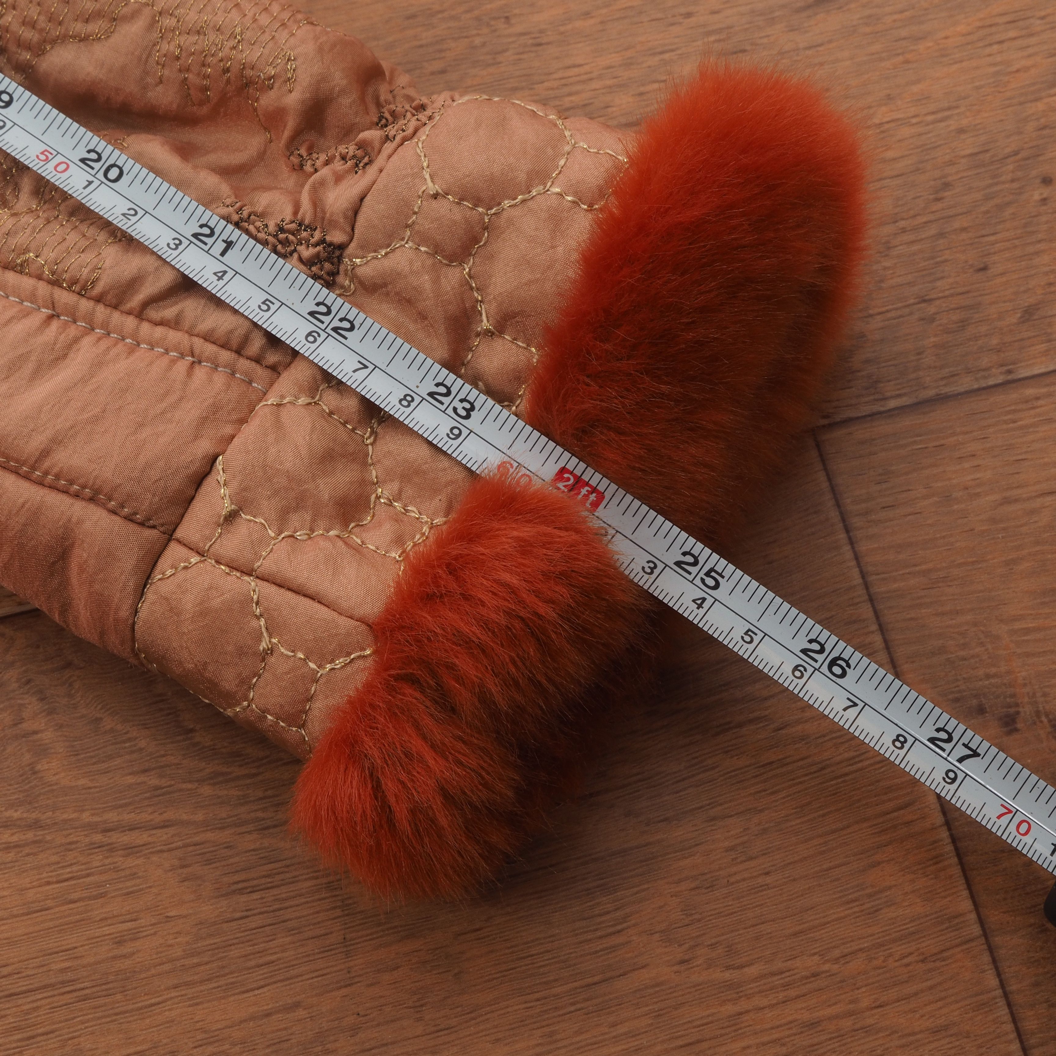 Elisa Cavaletti Elisa Cavaletti Peach Nylon Metal Fur Trims Jacket Size S / US 4 / IT 40 - 11 Thumbnail