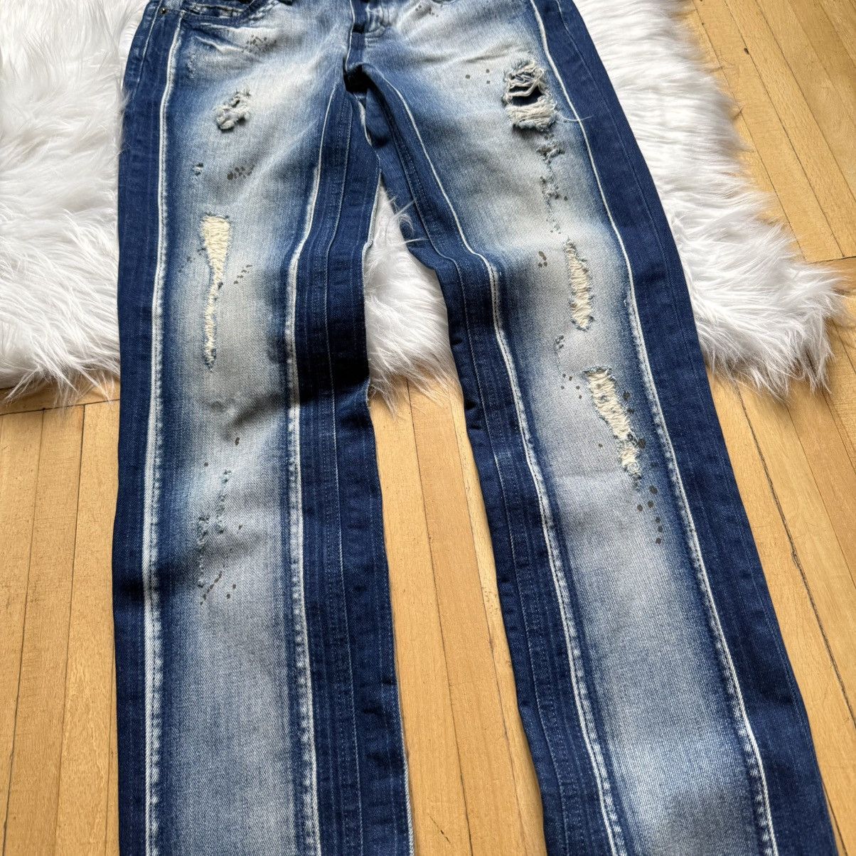 Dolce & Gabbana 📌 Vintage Dolce&Gabbana Archive 00s Y2K Distressed Jeans Size 26" / US 2 / IT 38 - 3 Thumbnail
