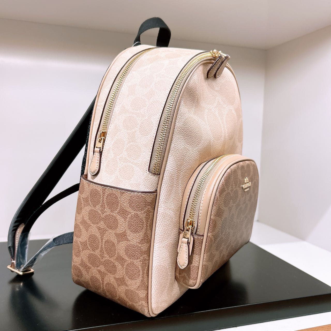 Coach Court Backpack In Blocked Signature Canvas CZ771 Size ONE SIZE - 3 Thumbnail