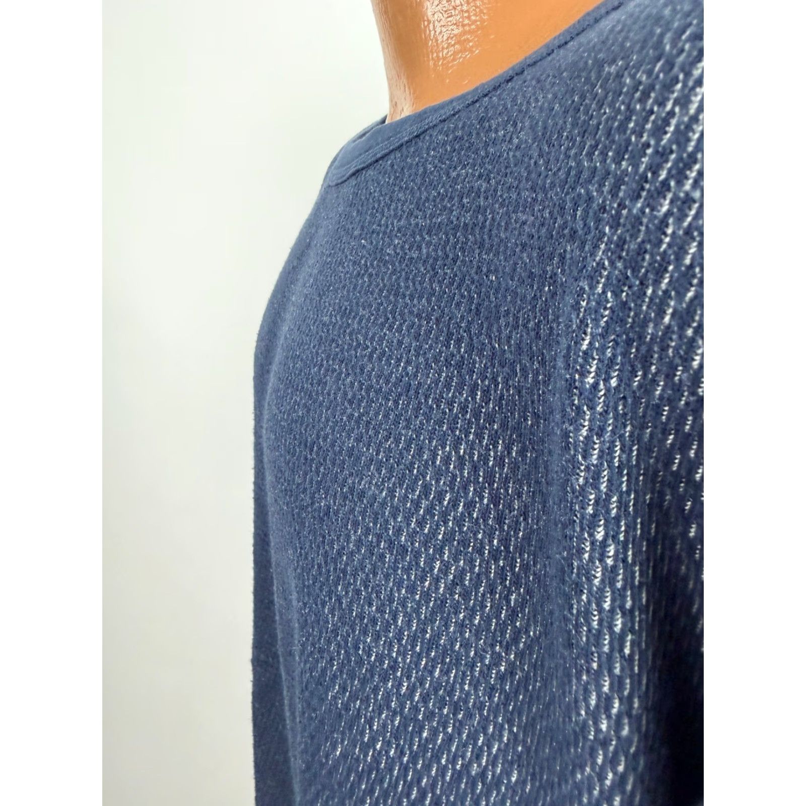 Vintage VINTAGE Morgan Mills Waffle-Knit Thermal Shirt Men XL Navy Outdoor Cold Weather Grunge Hipster Midweight Stretch T-Shirt Size US XL / EU 56 / 4 - 5 Thumbnail