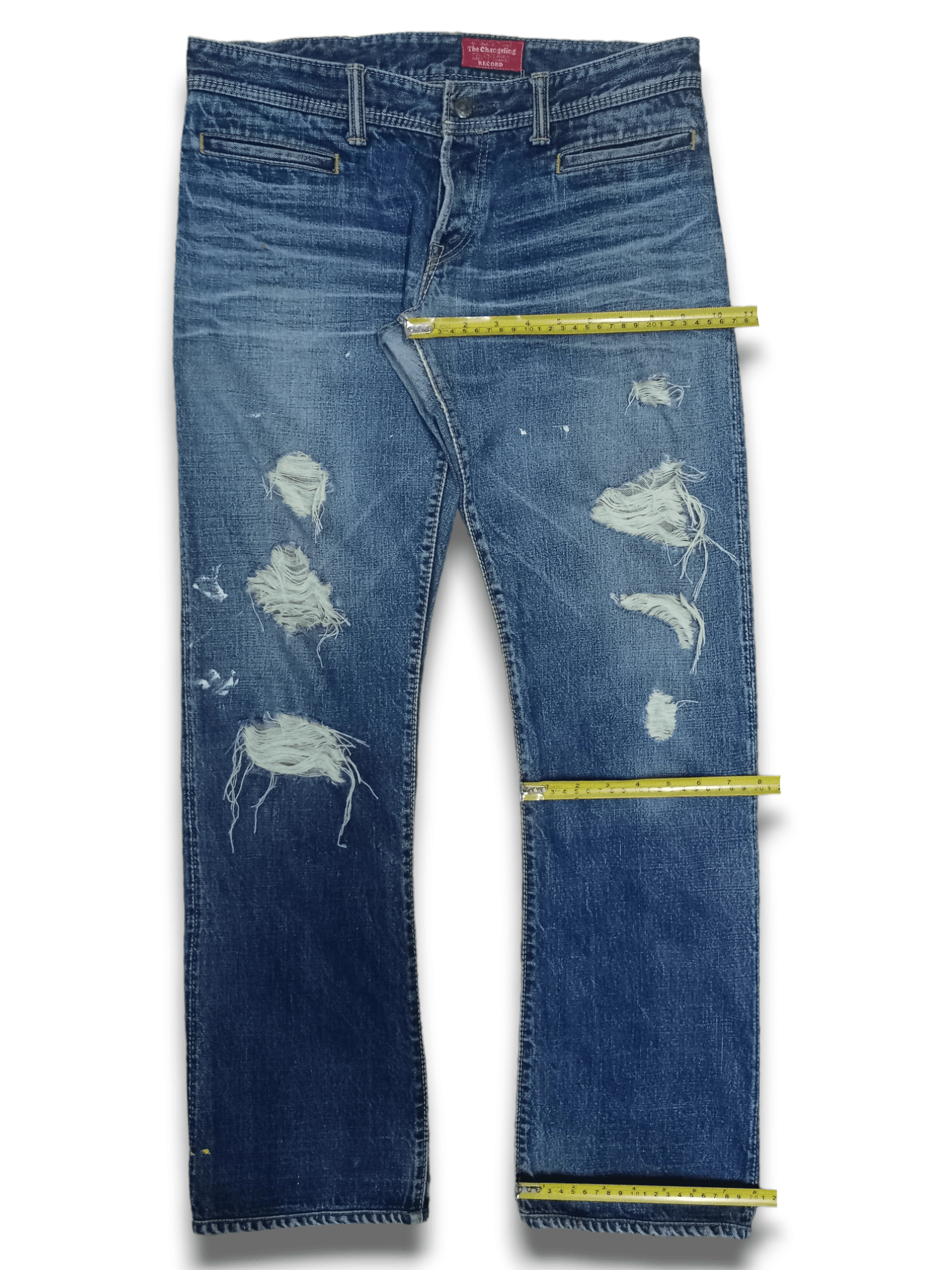 Japanese Brand Vintage THE CHANGELING Selvedge Distressed Loose Jeans Size US 33 - 13 Thumbnail