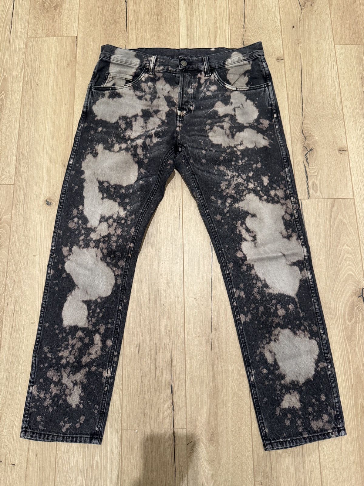 image of Gucci Bleached Acid Wash Denim Jeans in Acid Wash Black, Men's (Size 34)