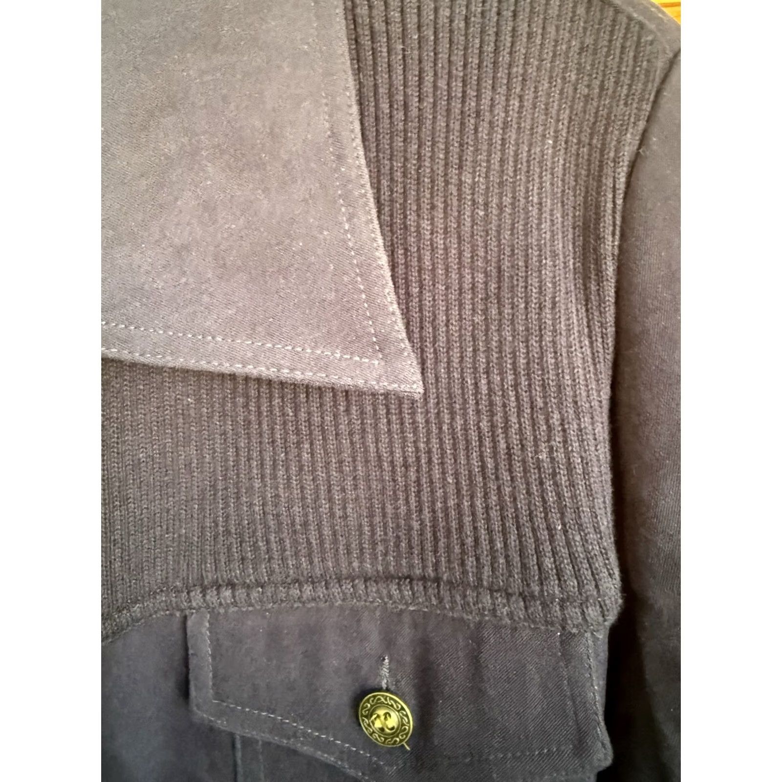 Vintage NAVY Jacket Womens 16 Shirt City Classic Basic Office Core Zipper Long Sleeve Polyester Microfiber Size XXL / US 16-18 / IT 52-54 - 7 Thumbnail