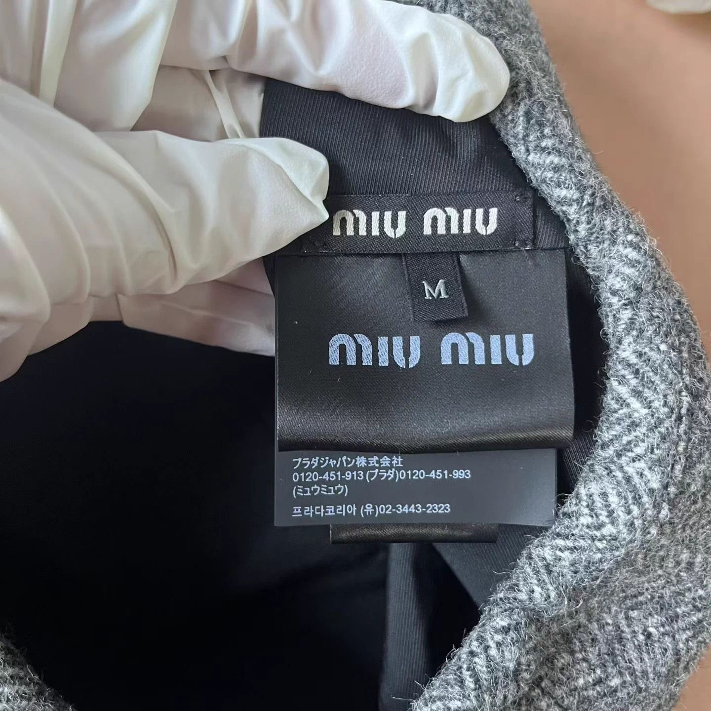 Miu Miu Miu Miu Grey Logo Wool Beret - Size M - Like New Size ONE SIZE - 4 Thumbnail