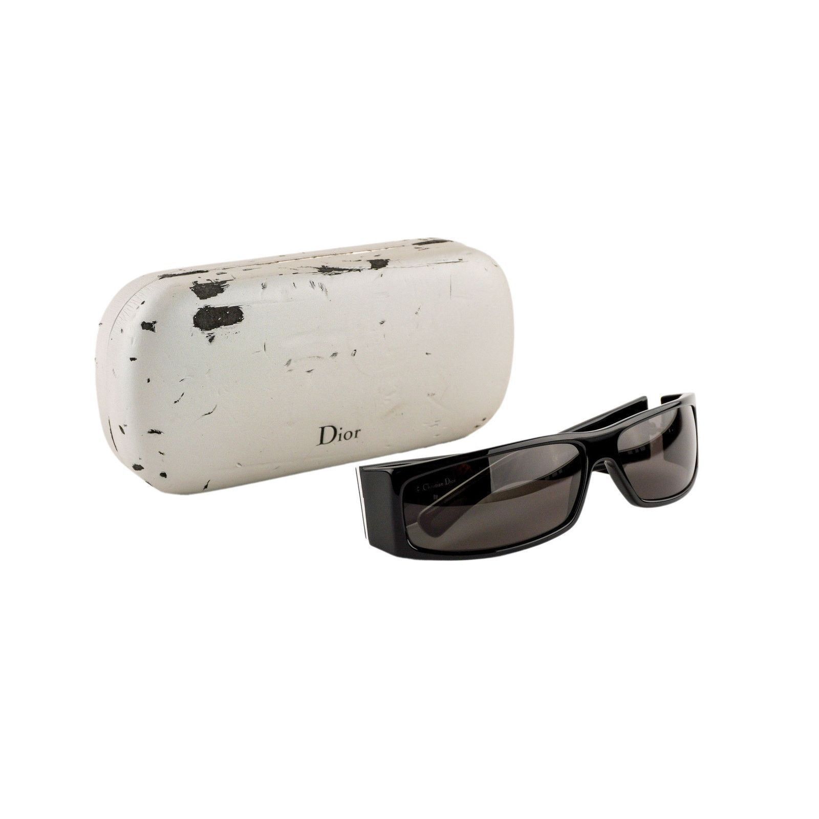Dior Vintage Dior D’Trick 2 Rectangular Black Logo Sunglasses Size ONE SIZE - 7 Thumbnail