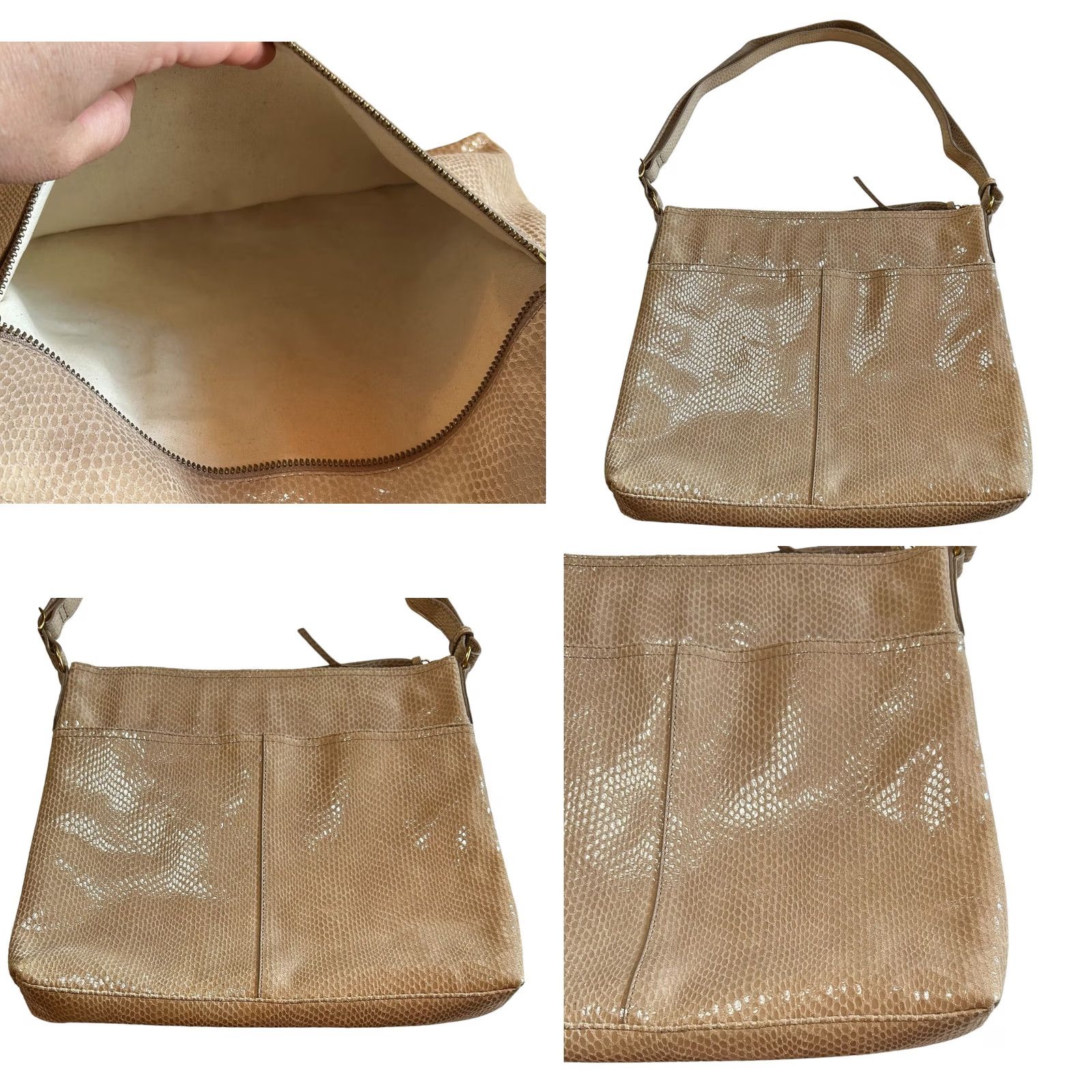 Vintage VINTAGE Margot New York Brown Embossed Leather Crossbody Purse Women’s Shoulder Handbag Size ONE SIZE - 9 Thumbnail