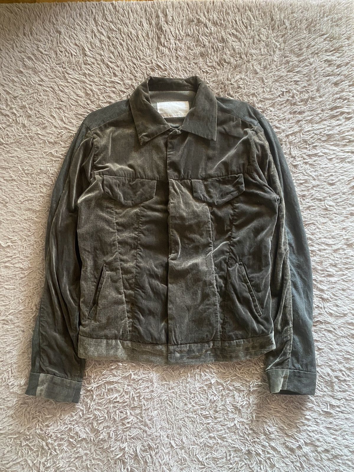 image of Archival Clothing x Talking About The Abstraction Hybrid Type 3 Jacket in Gray/Green (Size Medium)