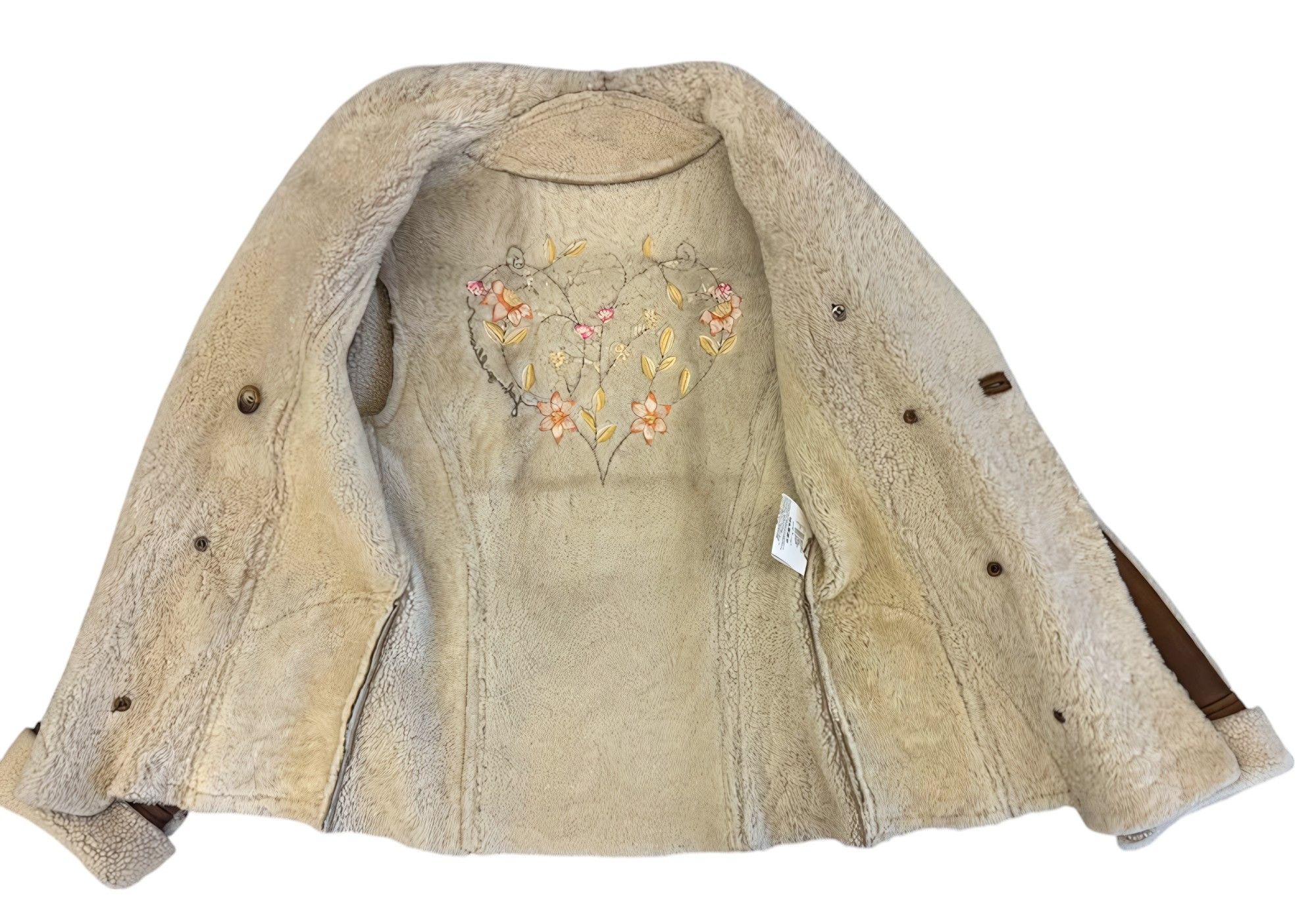 John Galliano SHEARLING LEATHER DOUBLE BREASTED COAT JACKET Size XS / US 0-2 / IT 36-38 - 4 Thumbnail