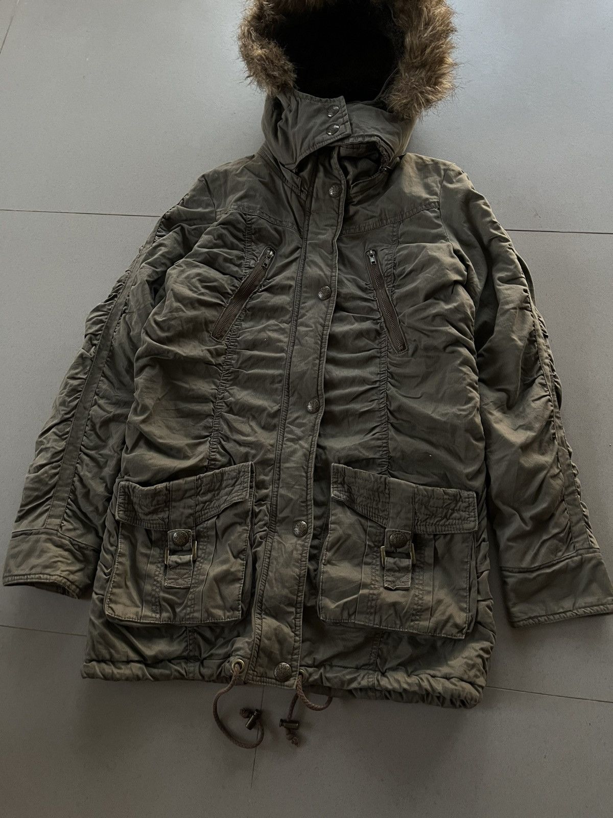 14th Addiction JAPANESE DOUBLEFOCUS FUR JACKET PARKA MULTIZIPER GOTHIC PUNK Size US M / EU 48-50 / 2 - 3 Thumbnail