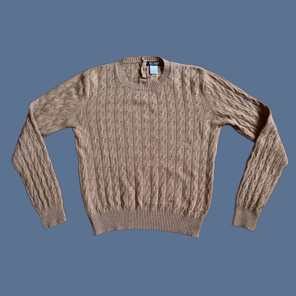 Vintage Italtempo Cashmere Sweater Women’s Large Beige Made In Italy Cableknit Size L / US 10 / IT 46 - 1 Thumbnail