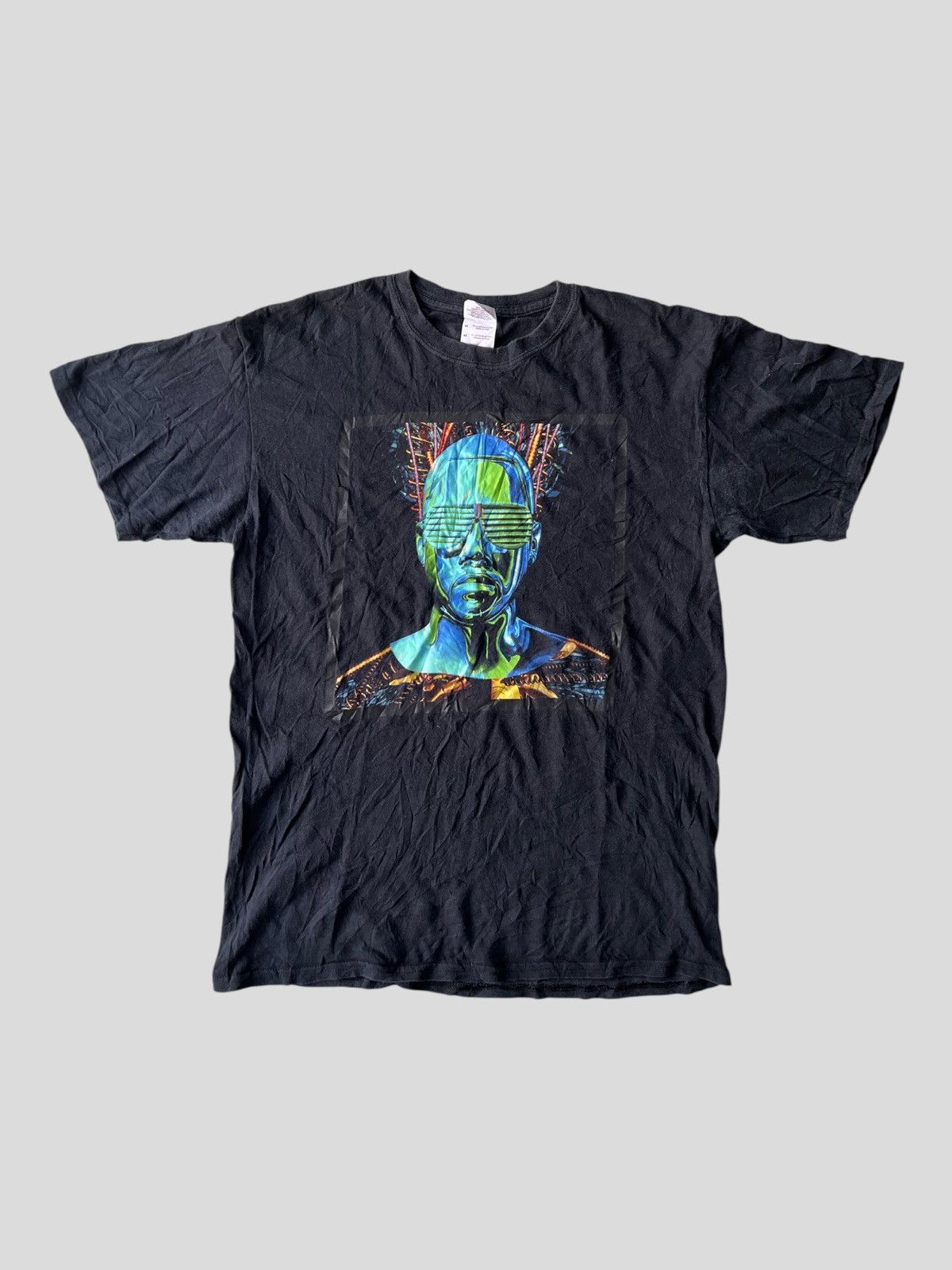Kanye West Vintage 2008 Kanye West Glow In the Dark Tour Tee Shirt Size US M / EU 48-50 / 2 - 1 Thumbnail