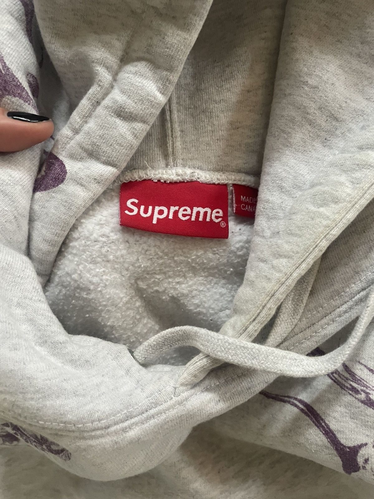 Supreme Hell Dogs hoodie in grey and purple Size US M / EU 48-50 / 2 - 9 Thumbnail