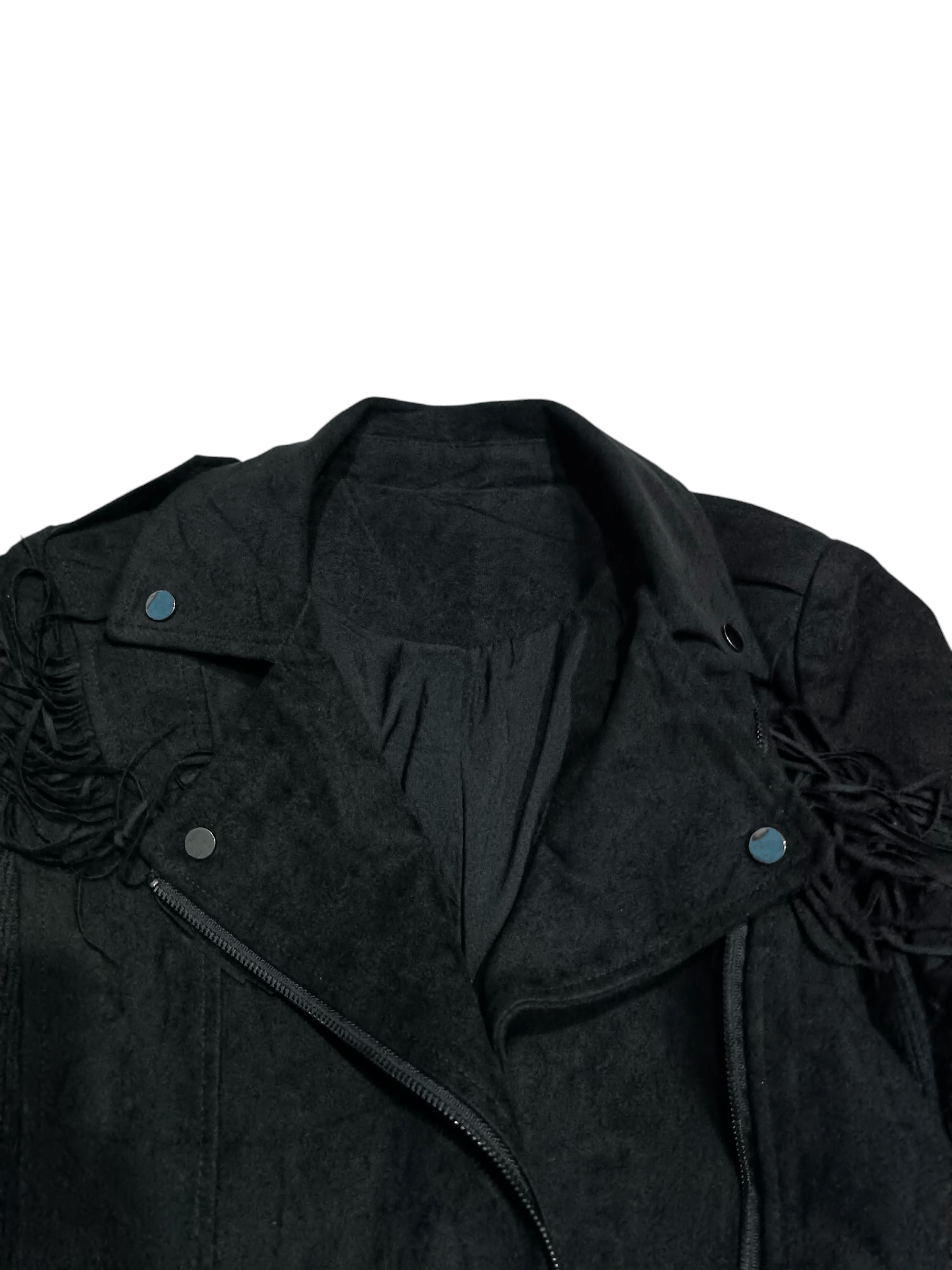 Japanese Brand Ladies Fringe Suede Leather Jacket Biker Motorcycle Size M / US 6-8 / IT 42-44 - 9 Thumbnail