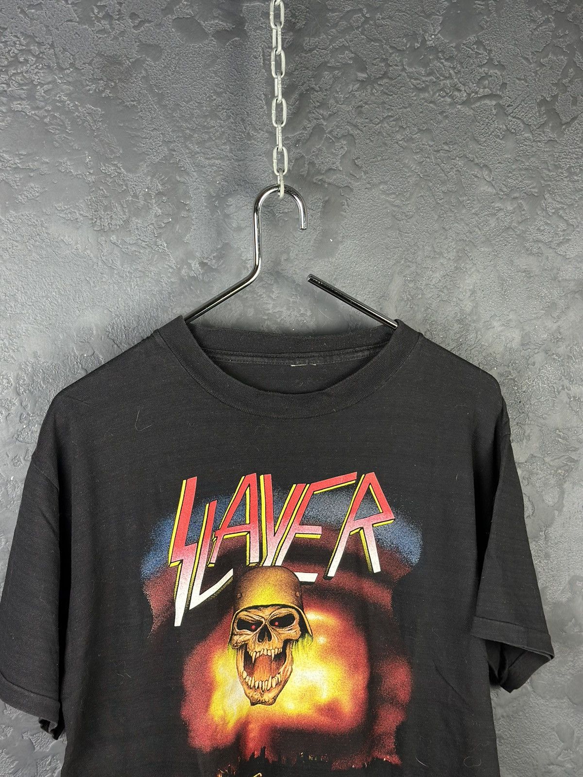 Vintage Vintage 90s Slayer Brockum Tour T-shirt 1992 Concert Rare Size US XL / EU 56 / 4 - 4 Thumbnail