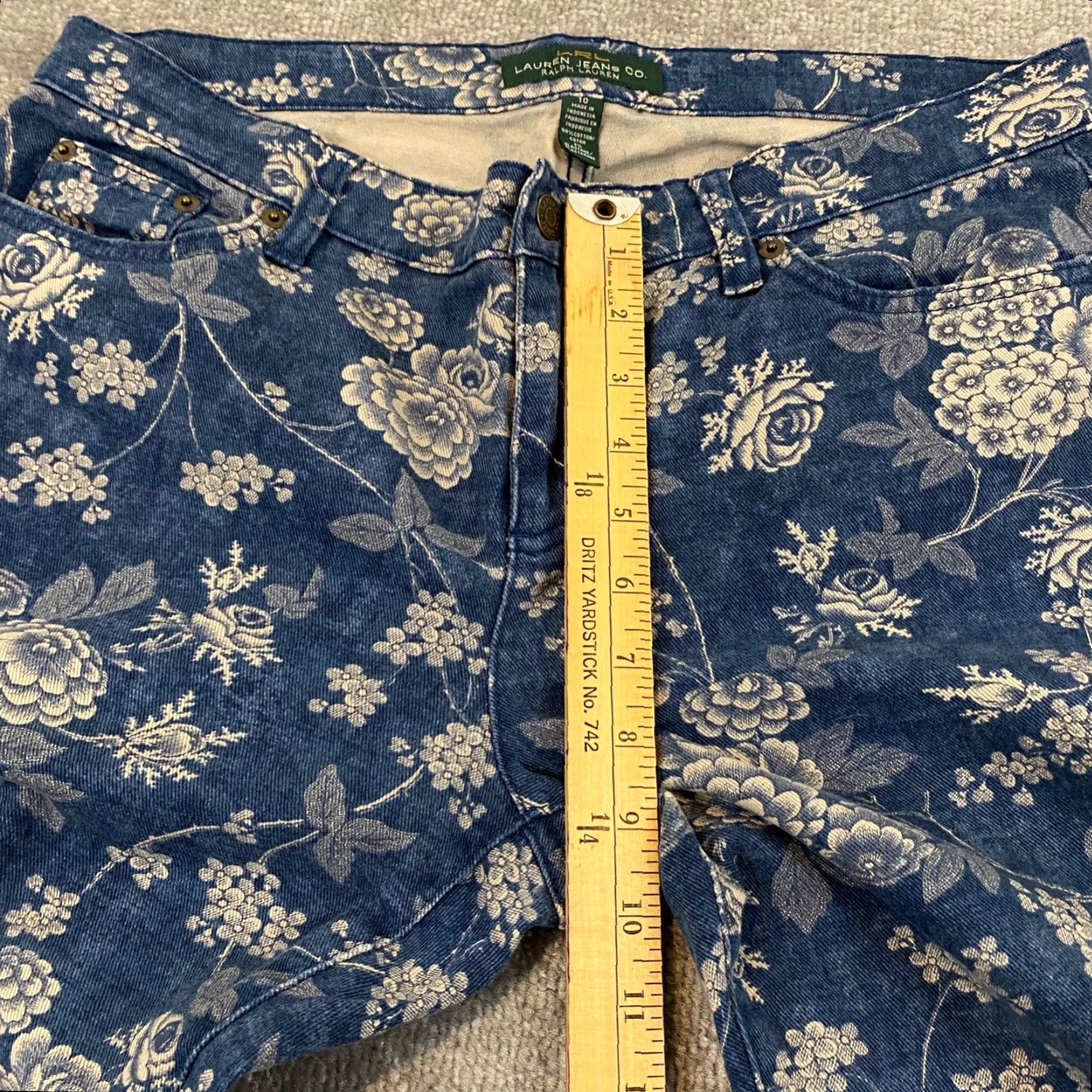 Ralph Lauren Lauren Ralph Lauren Jeans Womens 10 Straight Denim Floral Multicolor 32x27 Size 32" / US 10 / IT 46 - 6 Thumbnail