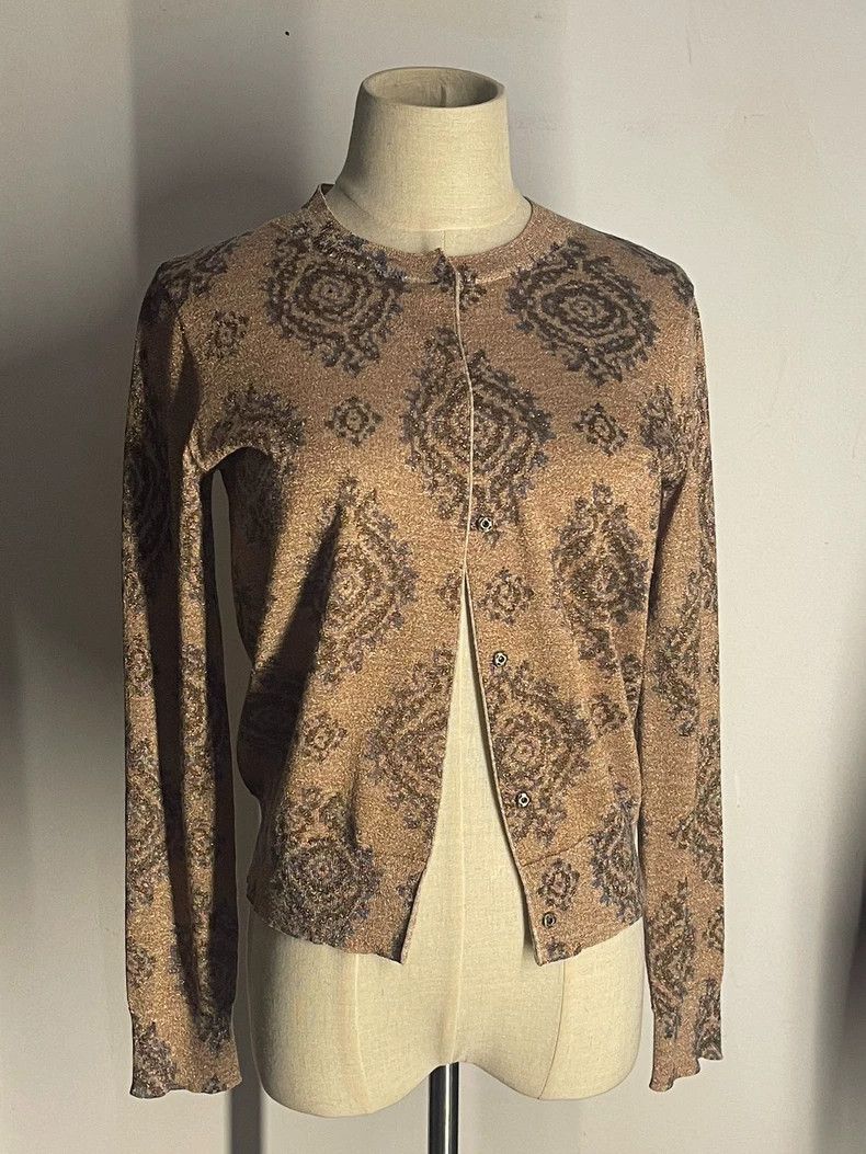 Dries Van Noten Dries Van Noten Gold Thread Knit Cardigan - dmc Size US XS / EU 42 / 0 - 1 Thumbnail