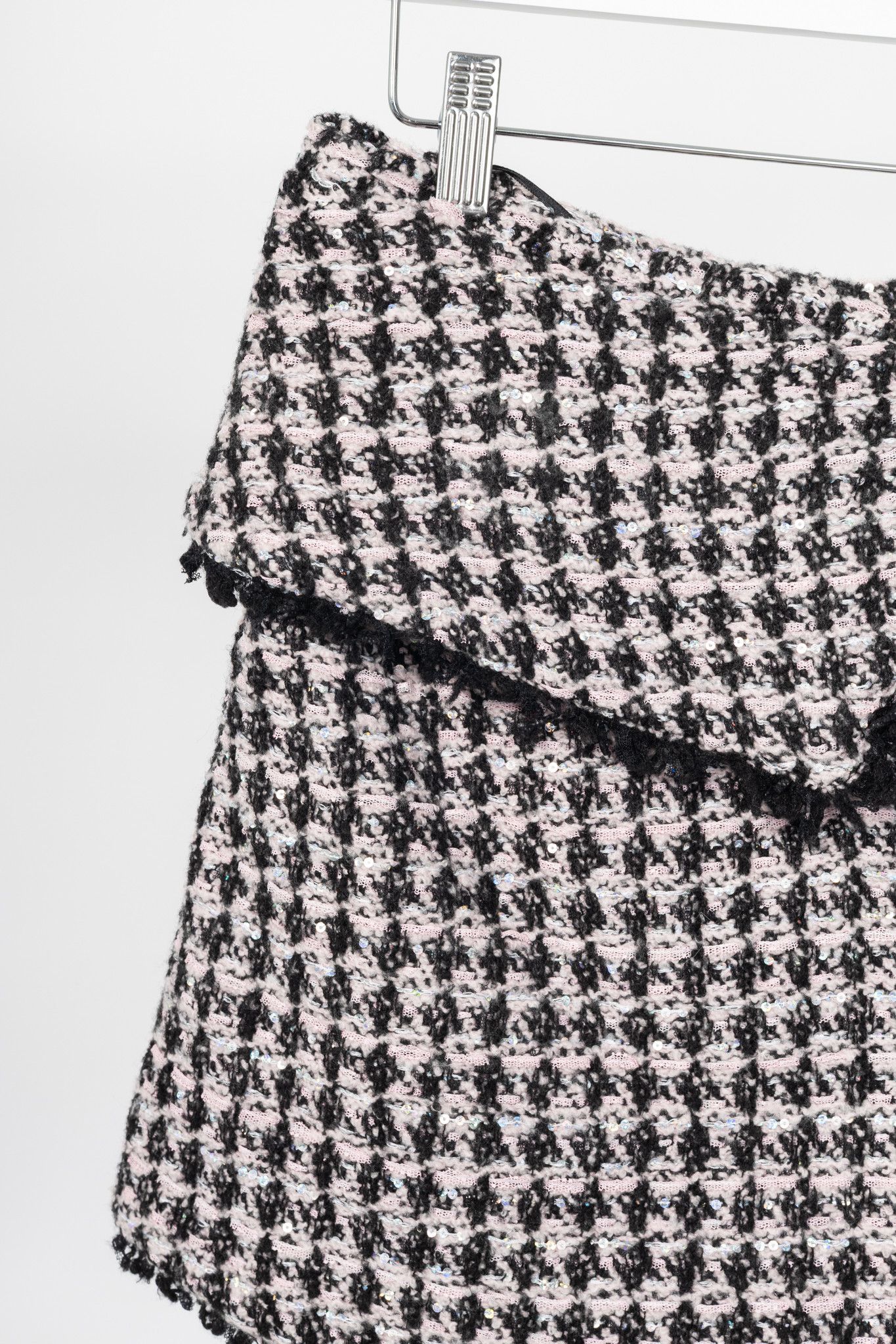 Balmain Balmain Sequin Houndstooth Tweed Wrap Mini Skirt Size 27" / US 4 / IT 40 - 4 Thumbnail