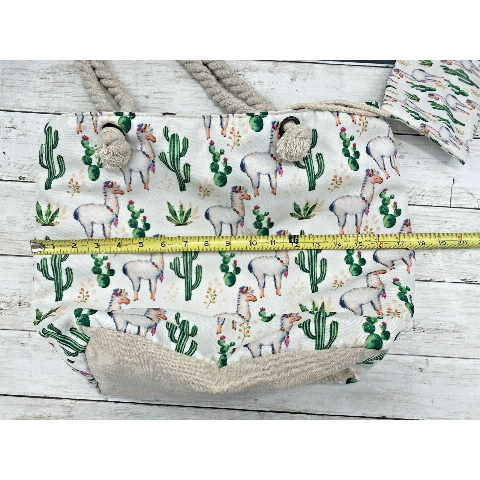 The Unbranded Brand Llama Cactus Beach Shoulder Tote Bag travel Shopping Purse Size ONE SIZE - 5 Thumbnail