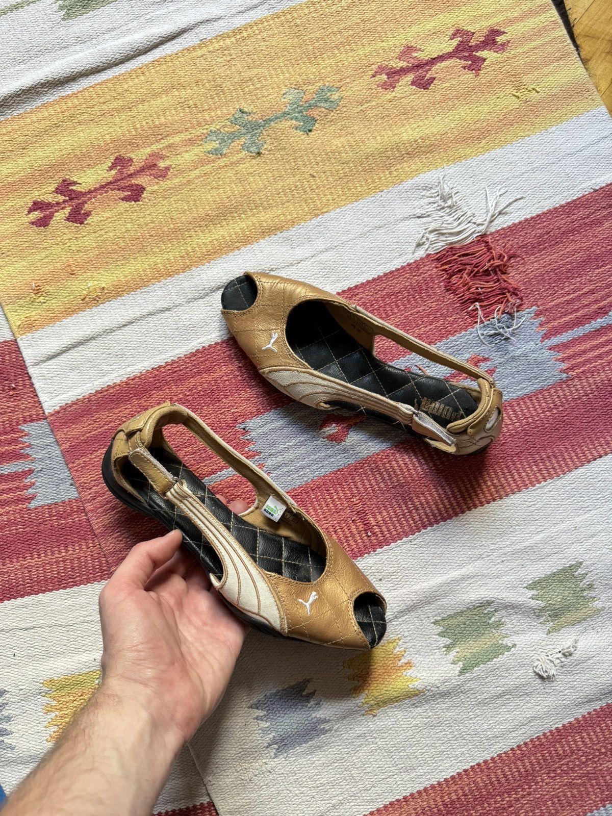 Puma Vintage 00’s Puma y2k Gold Limited Edition Ballet Flats Size US 6.5 / IT 36.5 - 1 Thumbnail
