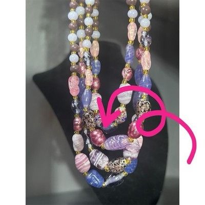 Other A45 multi strand Vintage Glass Bead Necklace Boho style Art Size ONE SIZE - 6 Thumbnail