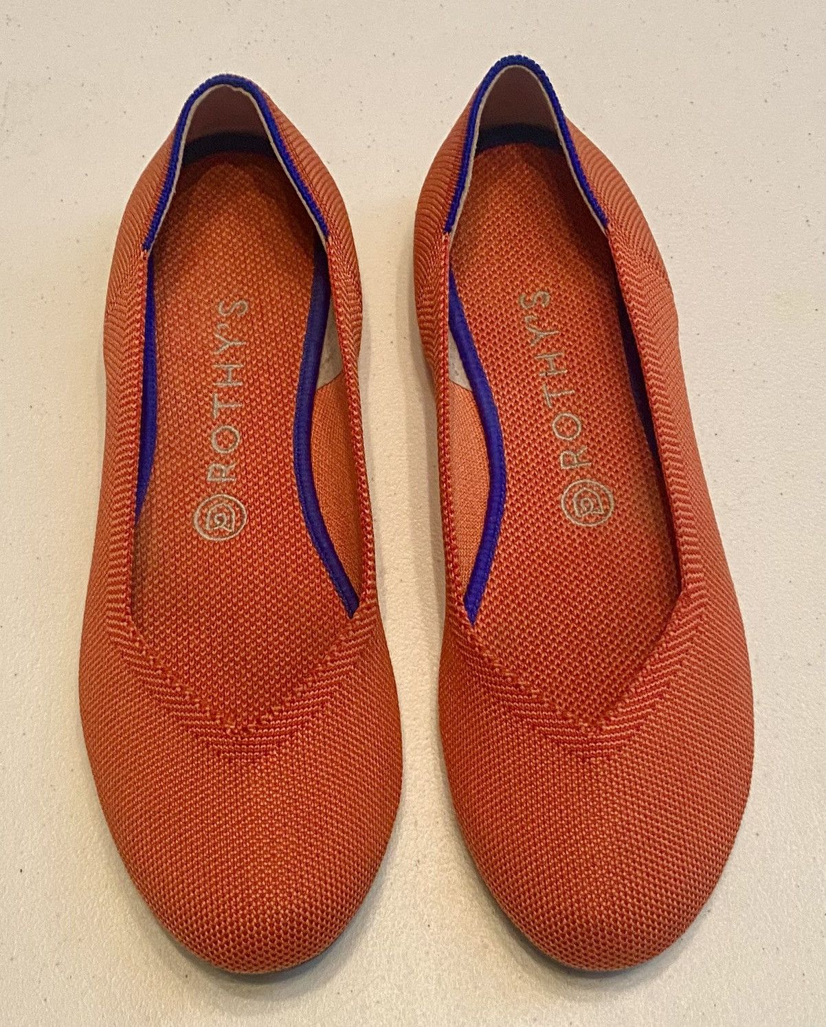 Rothy's Rothy's The Flats Persimmon Marina Heel Stripe 8.5 US Size US 8.5 / IT 38.5 - 1 Thumbnail