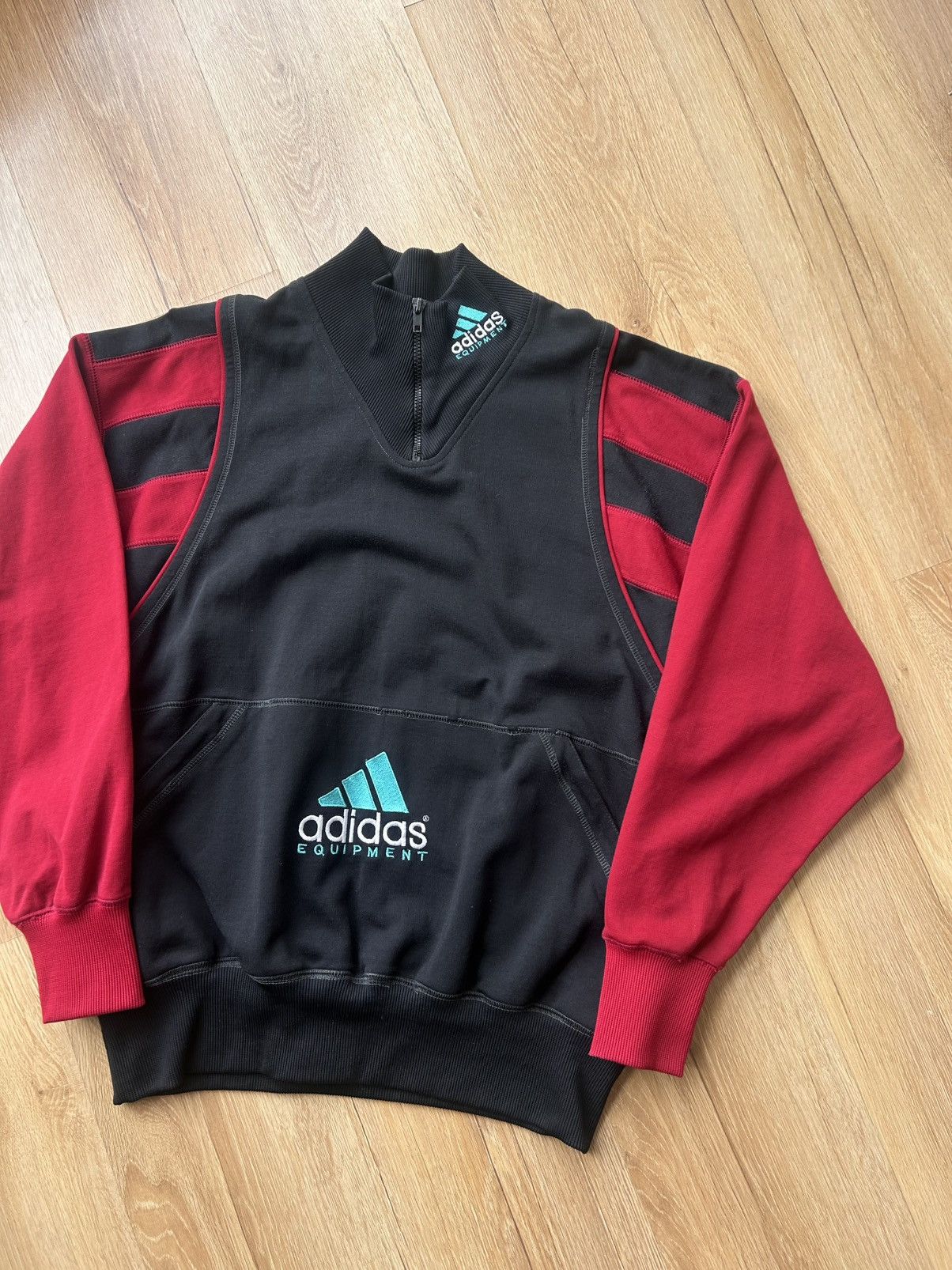 Adidas Vintage Adidas Equipment 1/4 Sweatshirt Made in West Germany Size US M / EU 48-50 / 2 - 3 Thumbnail