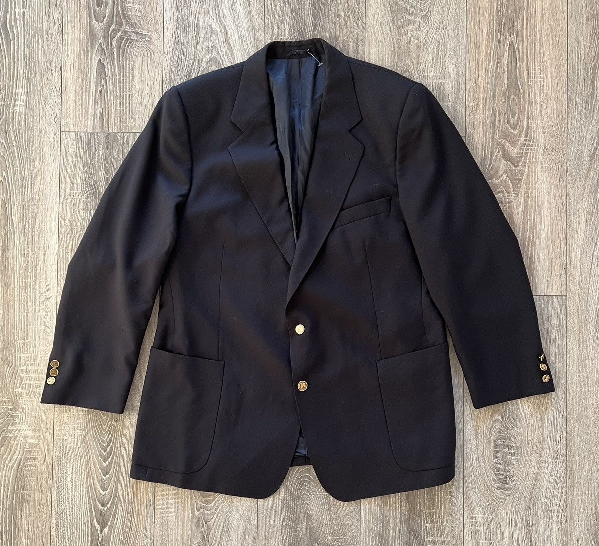 Burberry Luxury Vintage Vintage Burberry s Dark Blue Blazer Gold Button Grailed