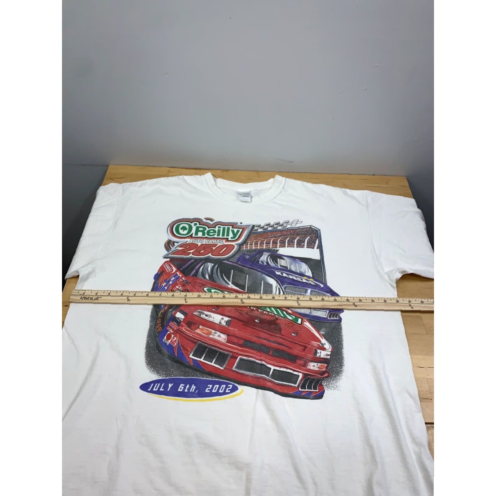 Gildan VINTAGE Nascar O'Reilly Racing Shirt Mens 2XL White Double-Sided Nascar Racing Shirt 2XL Mens White Y2K Size US XXL / EU 58 / 5 - 6 Thumbnail