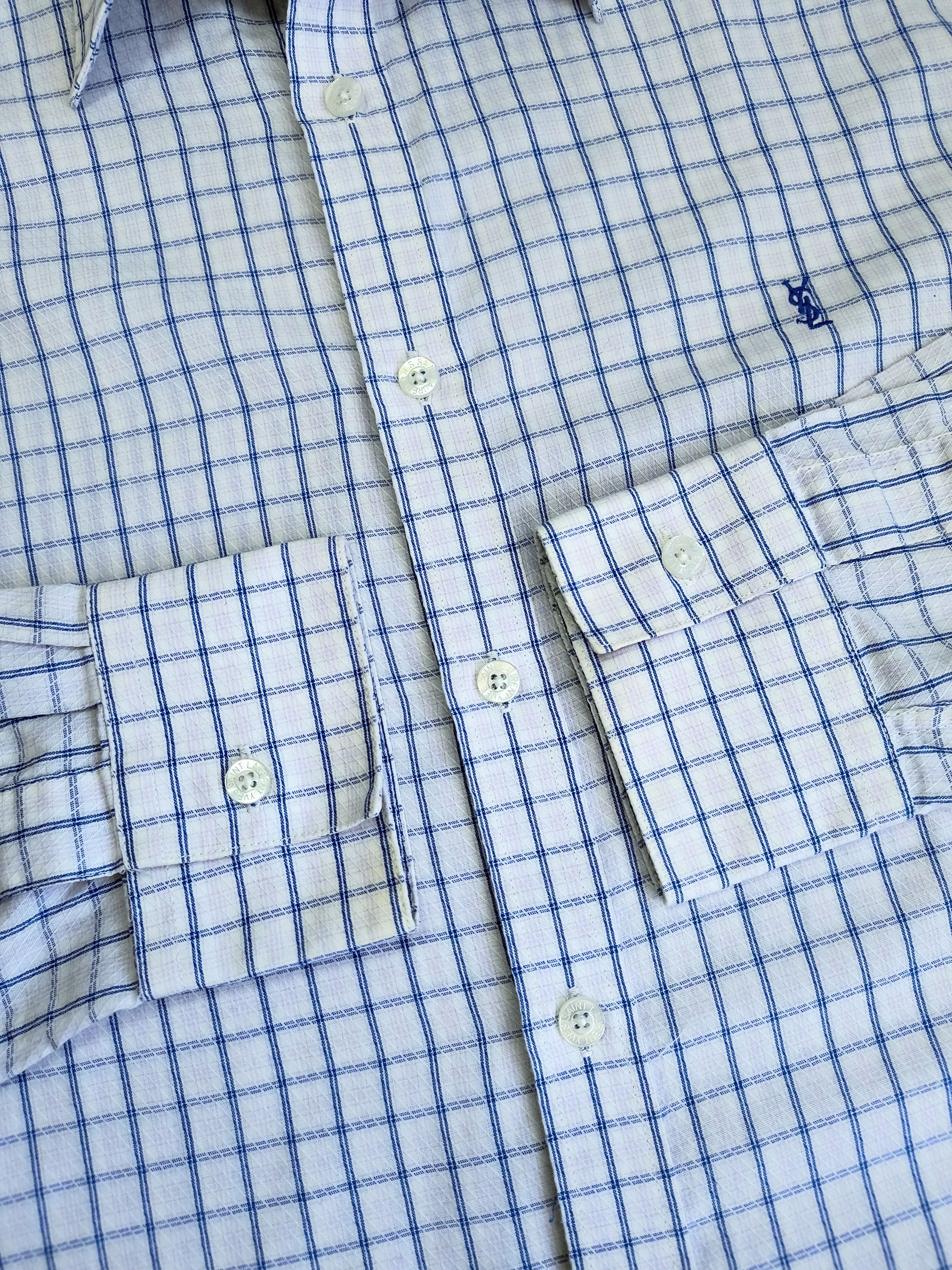 Saint Laurent Paris × Yves Saint Laurent Vintage Yves Saint Laurent Check Light Shirt Size US M / EU 48-50 / 2 - 6 Thumbnail