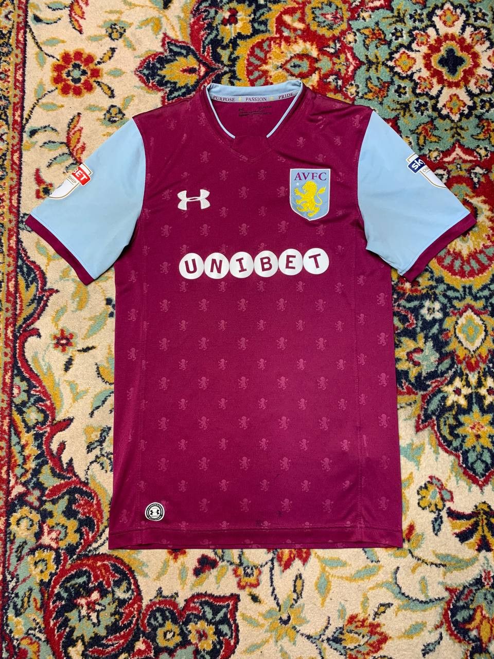 Under Armour ASTON VILLA 2017 2018 HOME FOOTBALL SHIRT SOCCER JERSEY MEN Size US S / EU 44-46 / 1 - 1 Thumbnail