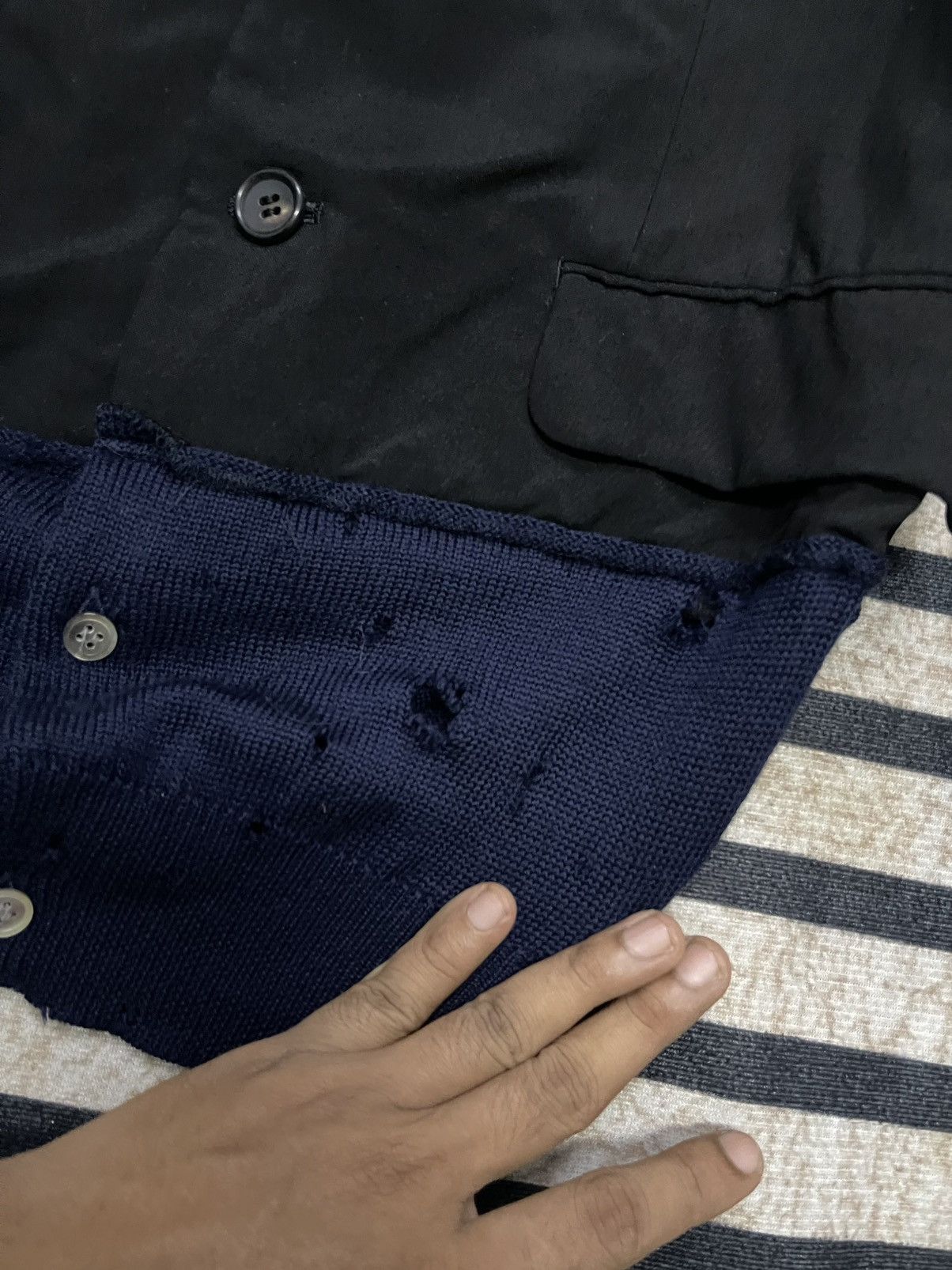 Comme des Garcons AW 1993 COMME DES GARCONS “SYNERGY”WOOL HEM RIB DISTRESSED Size S / US 4 / IT 40 - 8 Thumbnail