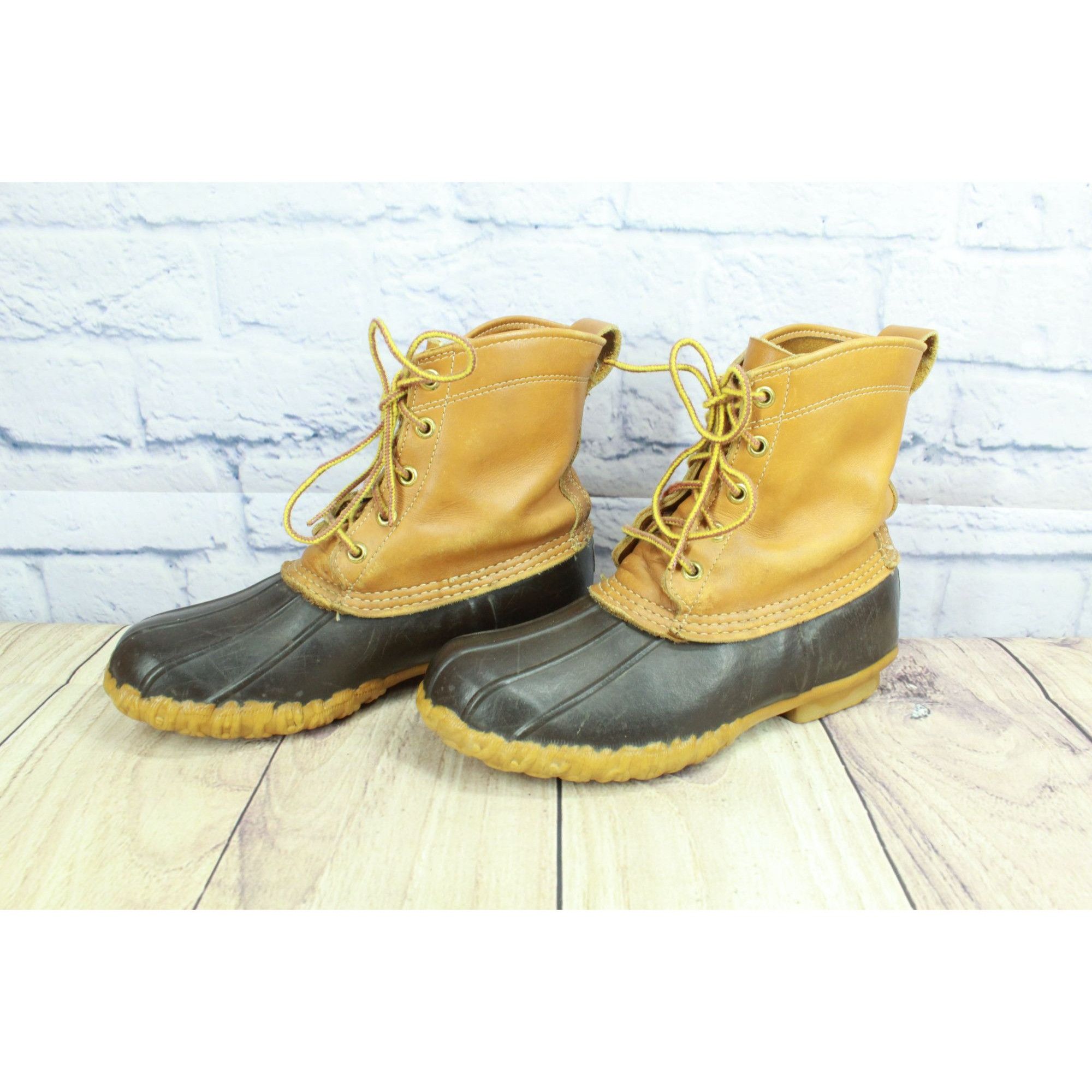 Leather Vintage LL Bean Women's Unlined Hunting Ankle Duck Boots Size US 7 / IT 37 - 2 Thumbnail