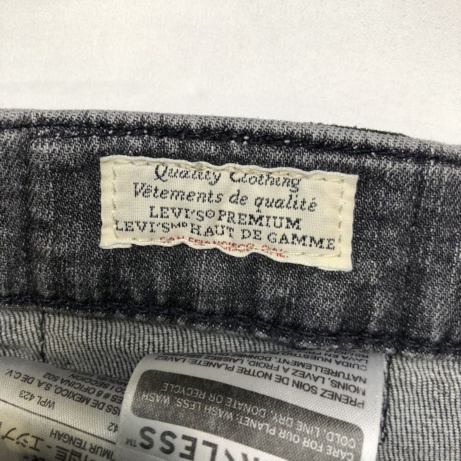 Levi's × Vintage Levi's 514 Jeans 30x27 Black Slim Straight Fit Stretch Denim Size US 30 / EU 46 - 9 Thumbnail