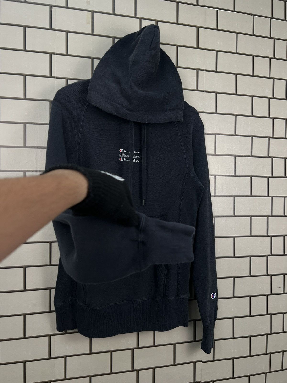 Champion × Vintage Champion Reverse Weave Small Spell Out Centre Hooded Jacket Size US S / EU 44-46 / 1 - 4 Thumbnail