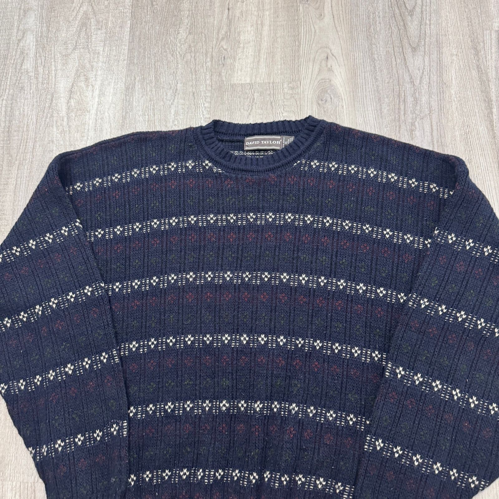 Vintage Vintage David Taylor Sweater Mens Extra Large Geometric 90s Size US XL / EU 56 / 4 - 2 Thumbnail