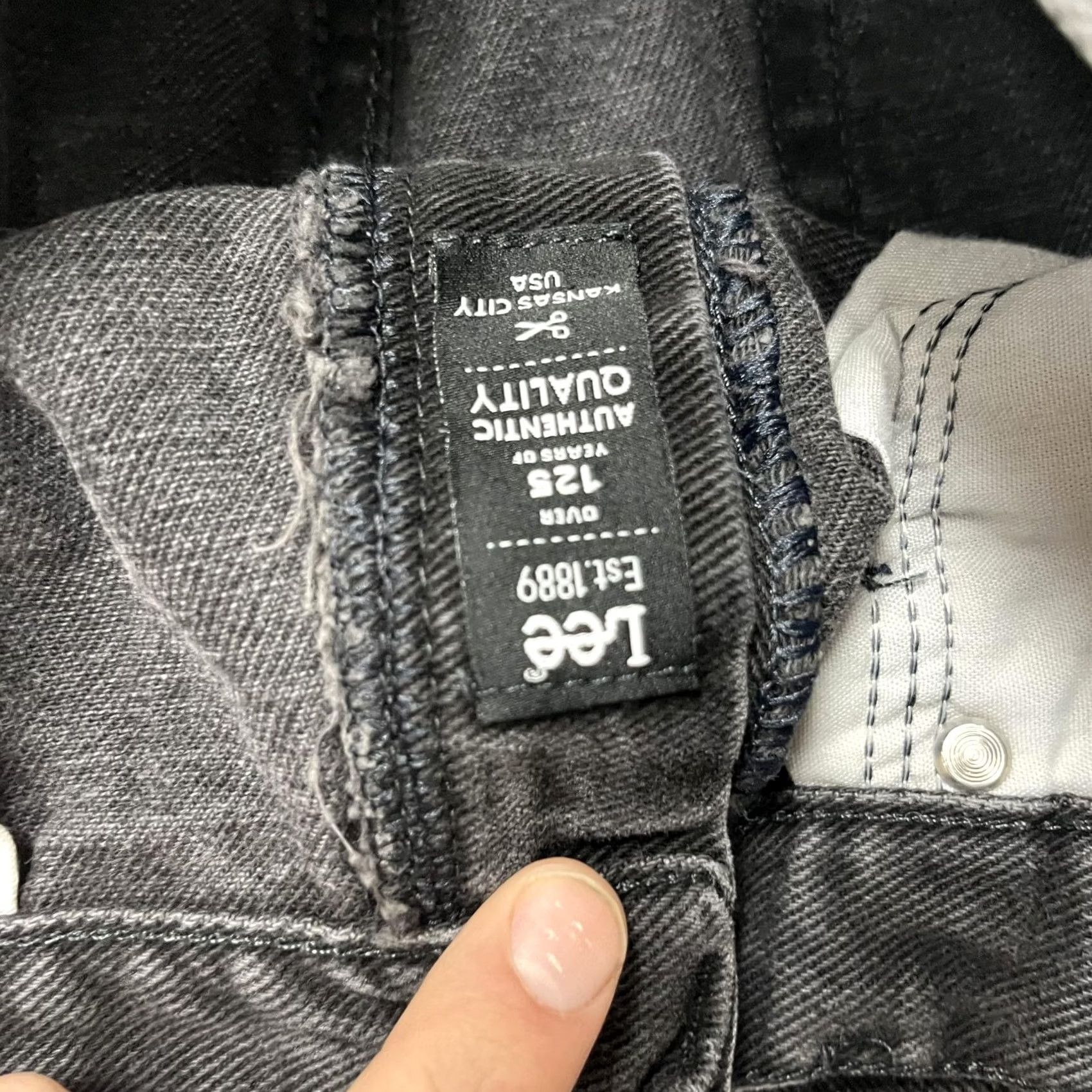 Lee Lee Jeans Mens Large Gray Black Denim Straight Leg Relaxed Fit Pants Size US 33 - 3 Thumbnail