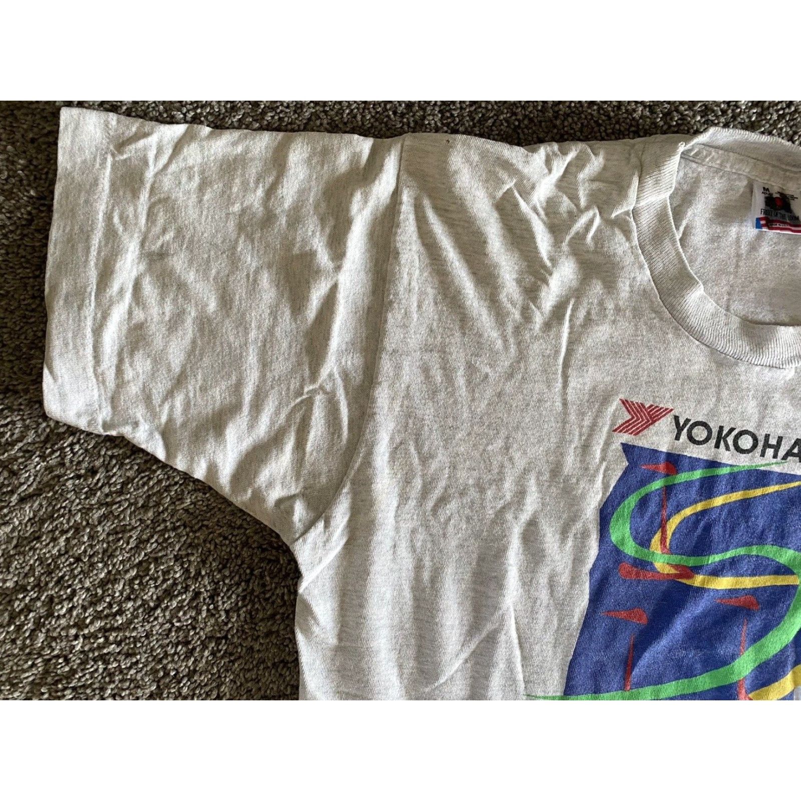 Fruit Of The Loom VINTAGE Fruit Of The Loom Made In USA Single Stitch 1992 Yokohama SCCA Solo T-Shirt M Mens Gray Size US M / EU 48-50 / 2 - 7 Thumbnail