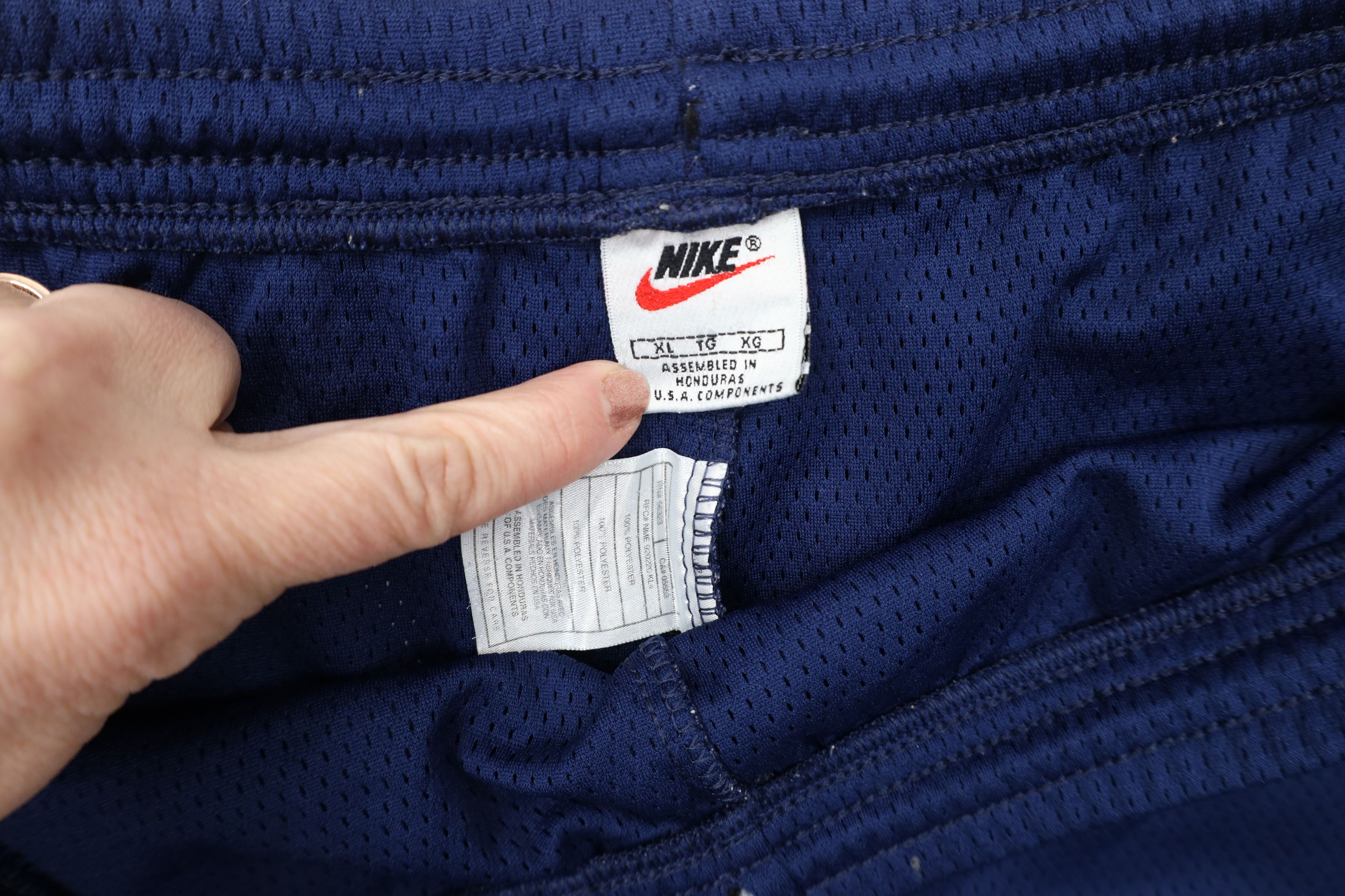 Nike × Vintage Vintage 90s Nike Mini Swoosh Above Knee Shorts Blue Mesh 5" Size US 36 / EU 52 - 6 Thumbnail
