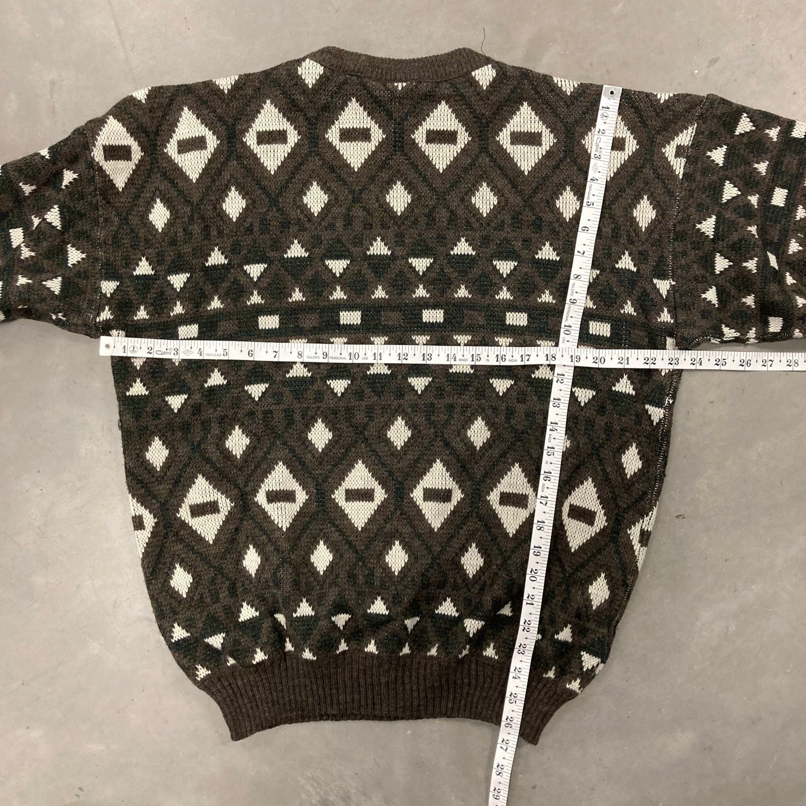 Vintage vintage patterned sweater Size US XL / EU 56 / 4 - 4 Thumbnail