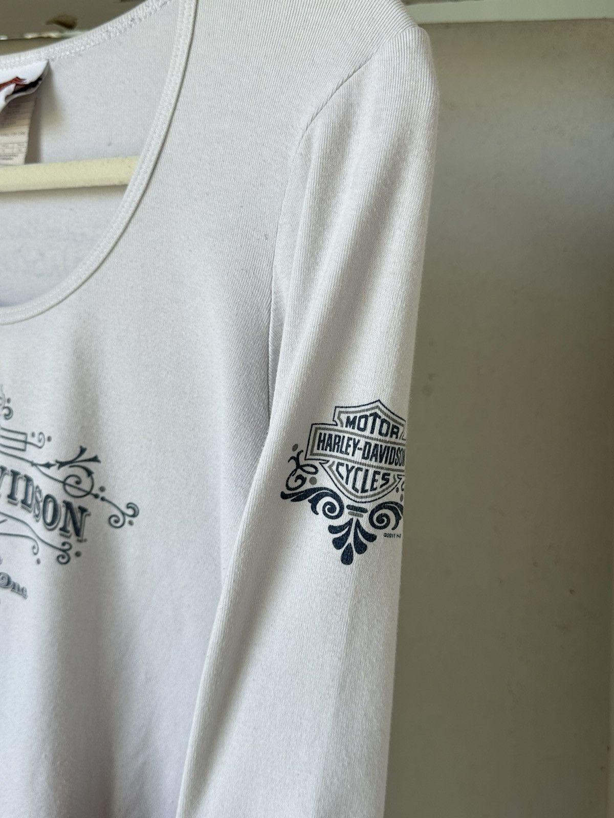 Vintage Vintage Harley-Davidson White Long Sleeve Size XL / US 12-14 / IT 48-50 - 8 Thumbnail